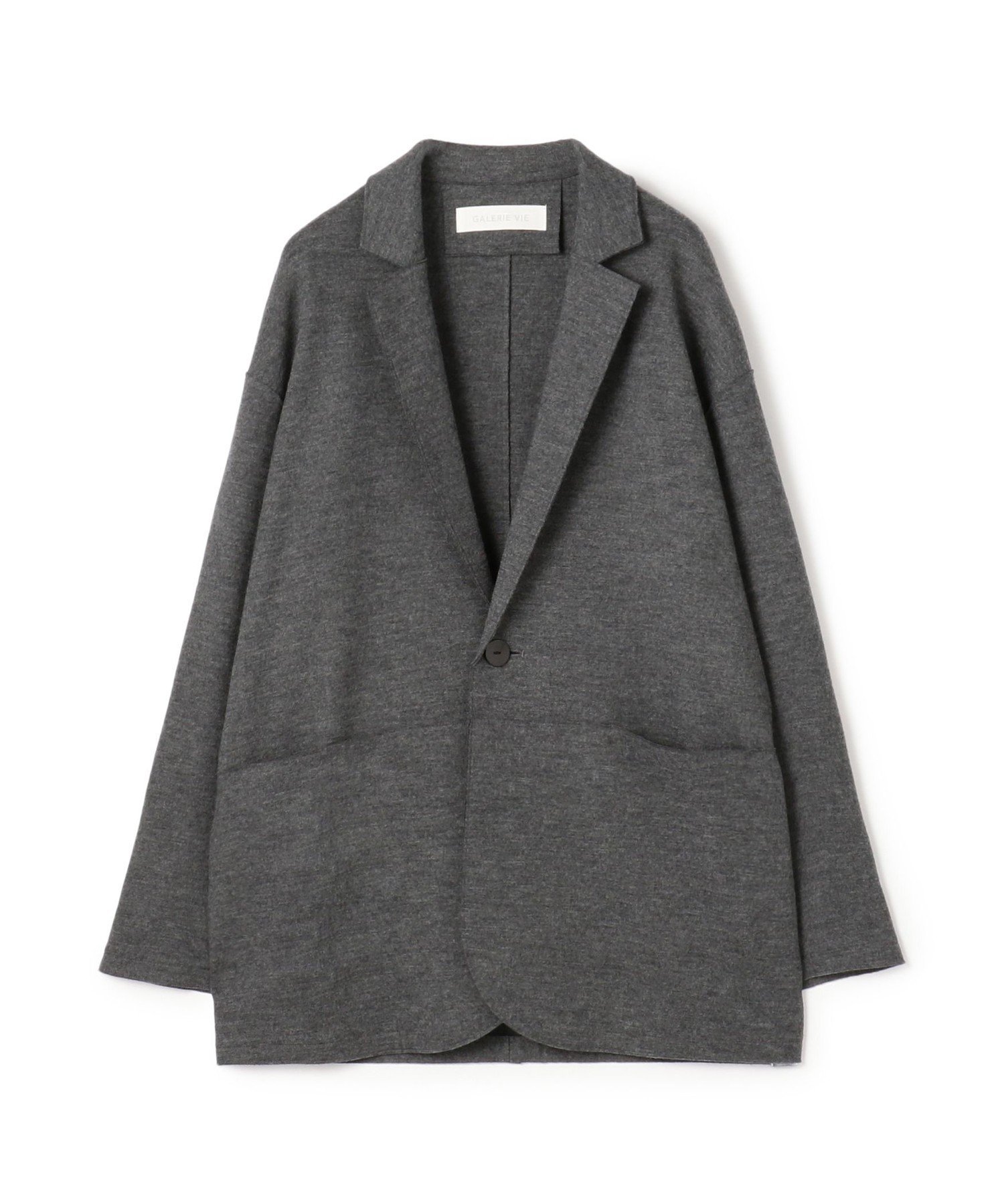 GALERIE VIE 【WEB先行予約】ウールミルドスムース チェスタージャケット トゥモローランド ジャケット・アウター テーラードジャケット・ブレザー ブラック グレー【送料無料】のサムネイル