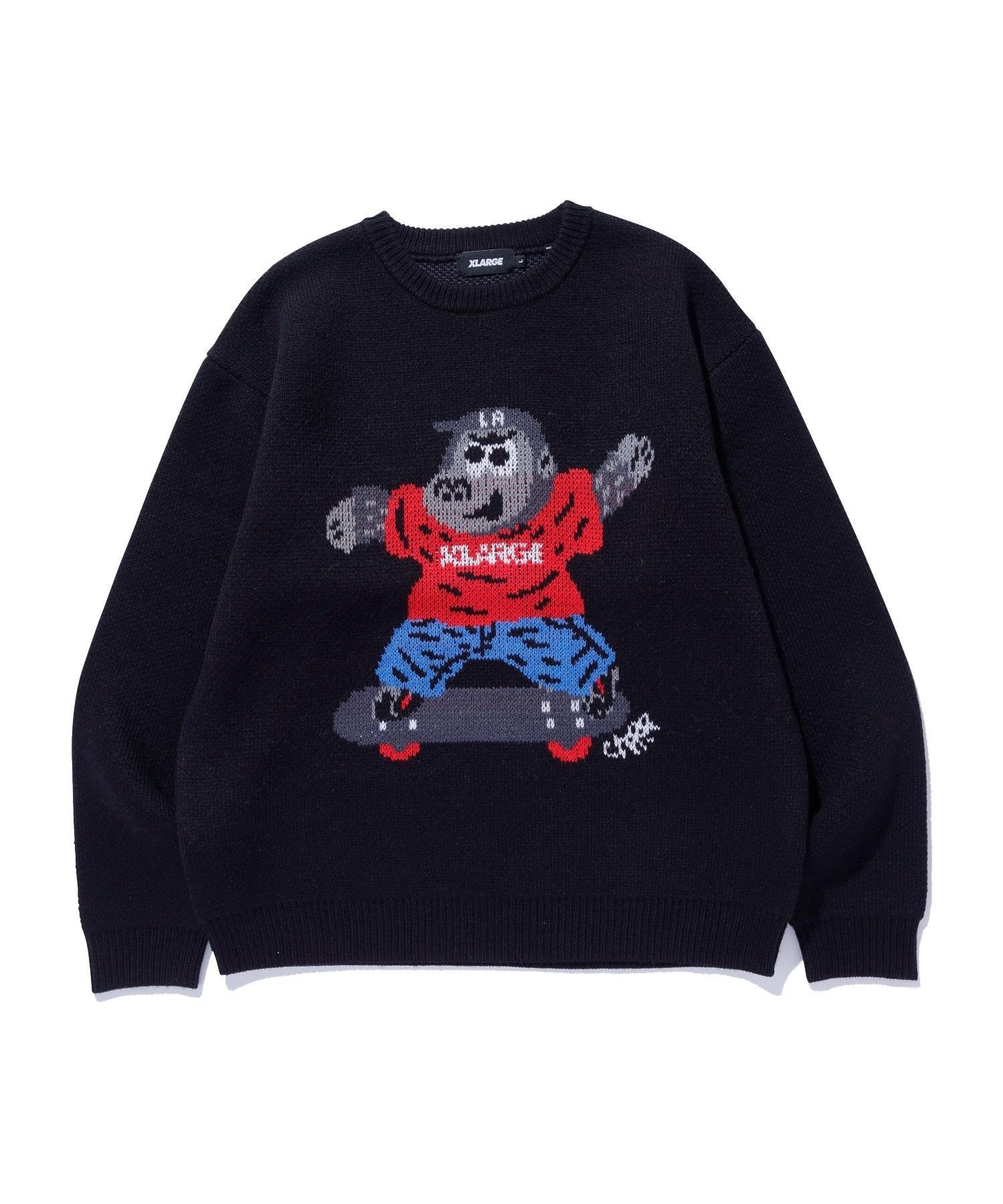 XLARGE GORILLA CREWNECK KNIT SWEATER エクストララージ トップス ニット ブラウン ブラック【送料無料】