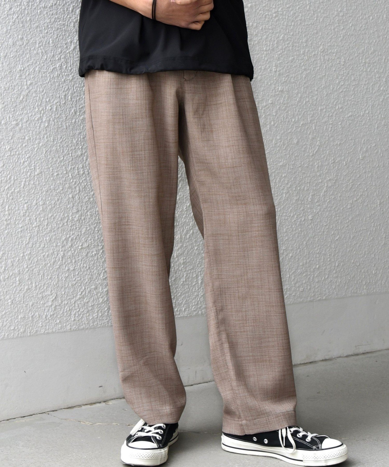 SHIPS any:＜UVカット＞FUTURE LINEN CANVAS リネンライク セミワイド パンツ◇ シップス パンツ その他のパンツ グリーン ブルー ネイビー ブラウン