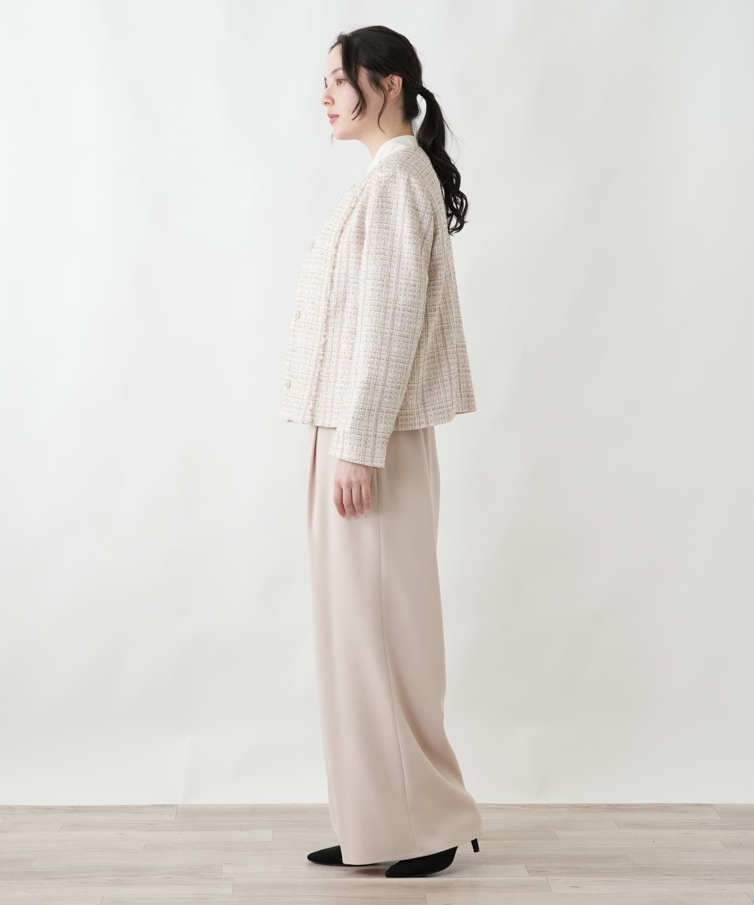 Leilian PLUS HOUSE 【店頭人気】ジャケット【BOURGE】 レリアン プラスハウス ジャケット・アウター テーラードジャケット・ブレザー ピンク