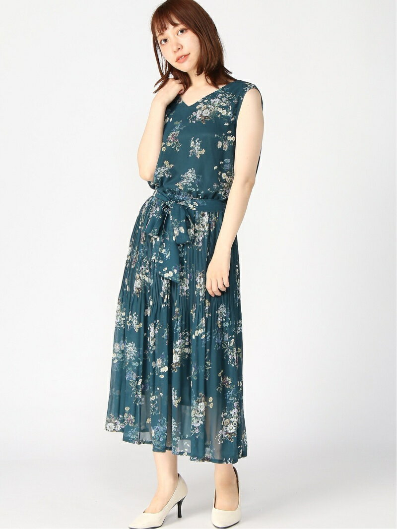 【SALE／35%OFF】axes femme (W)花柄プリーツノースリワンピ アクシーズファム ワンピース・ドレス その他のワンピース・ドレス ホワイト グリーン ブラックのサムネイル