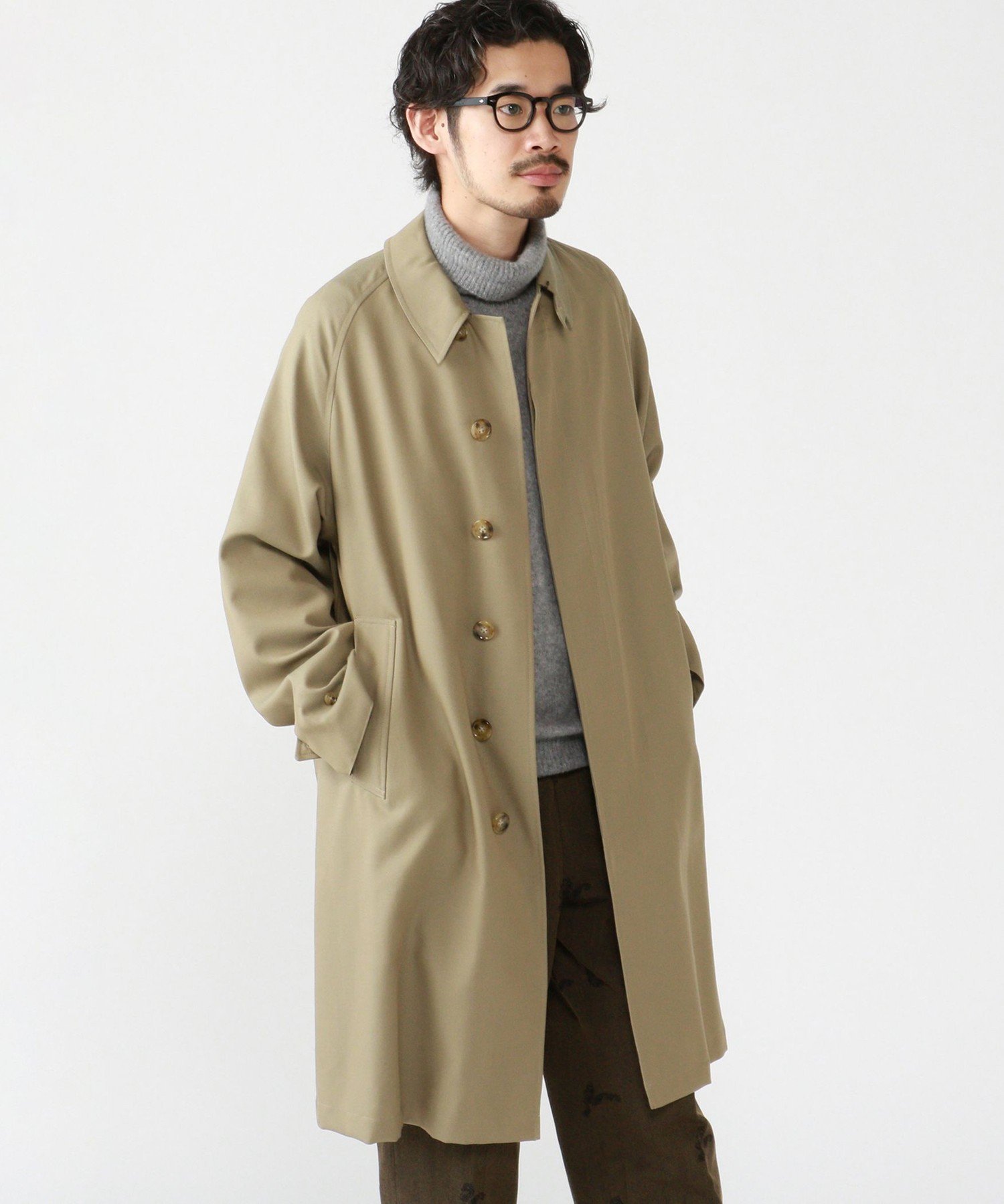 BEAMS MEN 【撥水】BEAMS PLUS / ウール バルマカーン コート 24SS ビームス メン ジャケット・アウター ステンカラーコート ベージュ【送料無料】