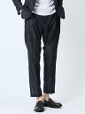 【SALE/15%OFF】TAKA-Q TechLinen スリムフィット ノータックパンツ 千鳥紺(セットアップ可能) タカキュー スーツ・フォーマル スーツ...