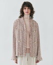 BEIGE, 【Oggi 4月号掲載】TEASEL / オーバーサイズツイードジャケット ベイジ, ジャケット・アウター ノーカラージャケット グリーン ピンク...