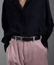 SALON adam et rope' 【W S(ドゥーブル)】レザースクエアバックルベルト サロン アダム エ ロペ ファッション雑貨 ベルト ベージュ ブラ...