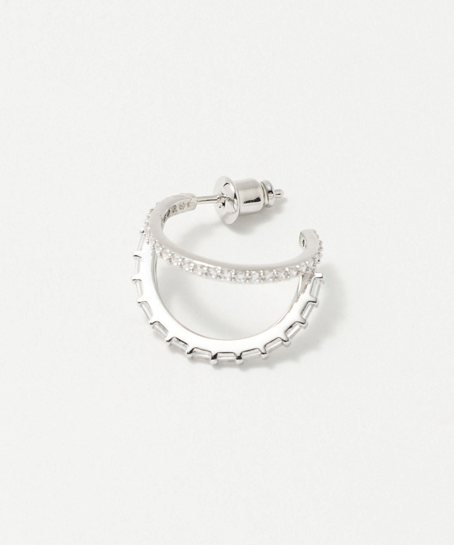 【SALE／40%OFF】UNITED ARROWS パヴェ ダブルフープ ピアス ユナイテッドアローズ アクセサリー・腕時計 ピアス シルバー【送料無料】
