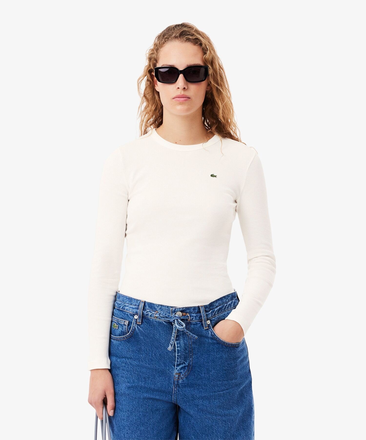 LACOSTE ワンポイントリブニットスリ