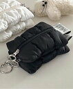 Pochi Pouch Pochi Pouch/(W)Pochi Pouch/ふわふわ キルティング ミニ ジップ ポーチ チェルカ 財布・ポーチ・ケース ポーチ ホワイト ブラック