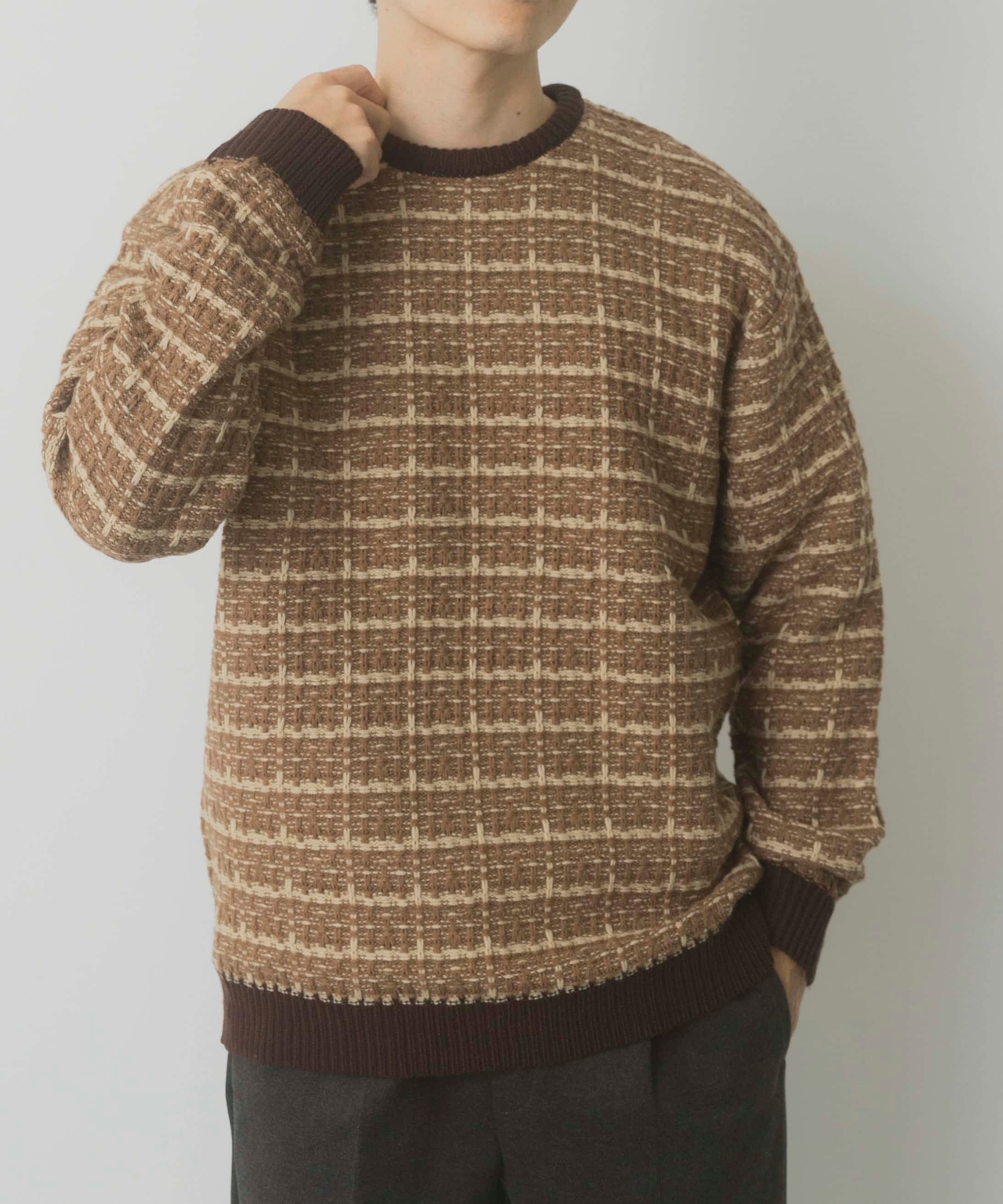 URBAN RESEARCH ITEMS ツイードライククルーネックニット アーバンリサーチアイテムズ トップス ニット..