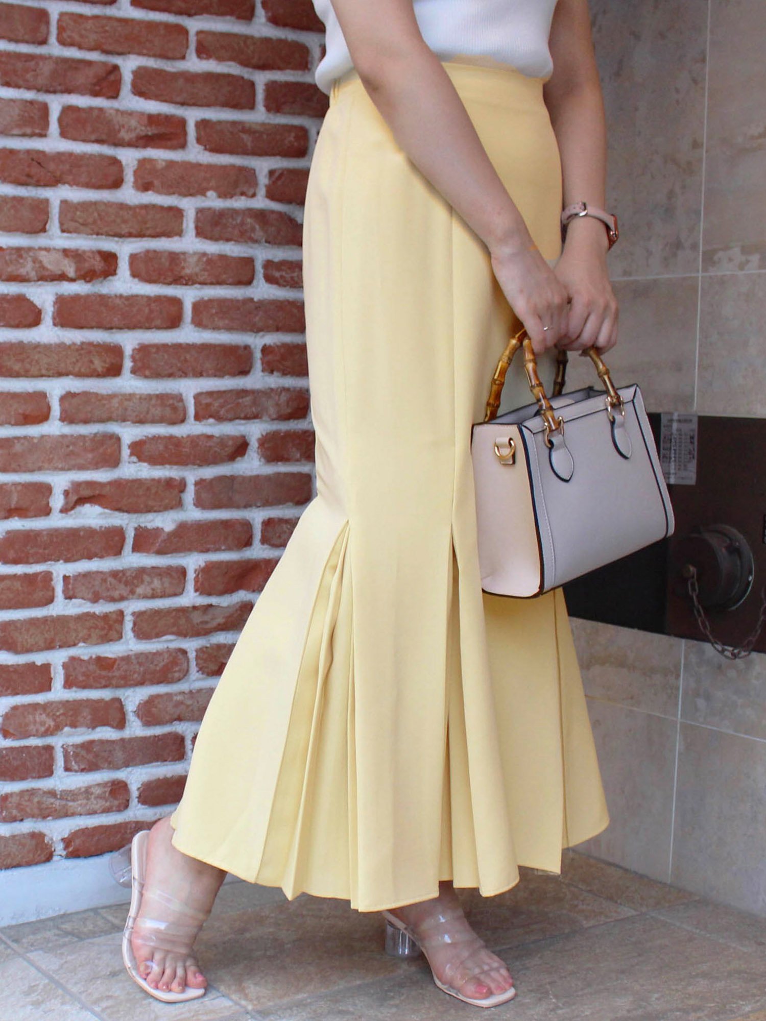 【SALE／48%OFF】INGNI PEタックプリーツマーメイド/SK イング スカート その他のスカート イエロー ベージュ ブラック パープルのサムネイル