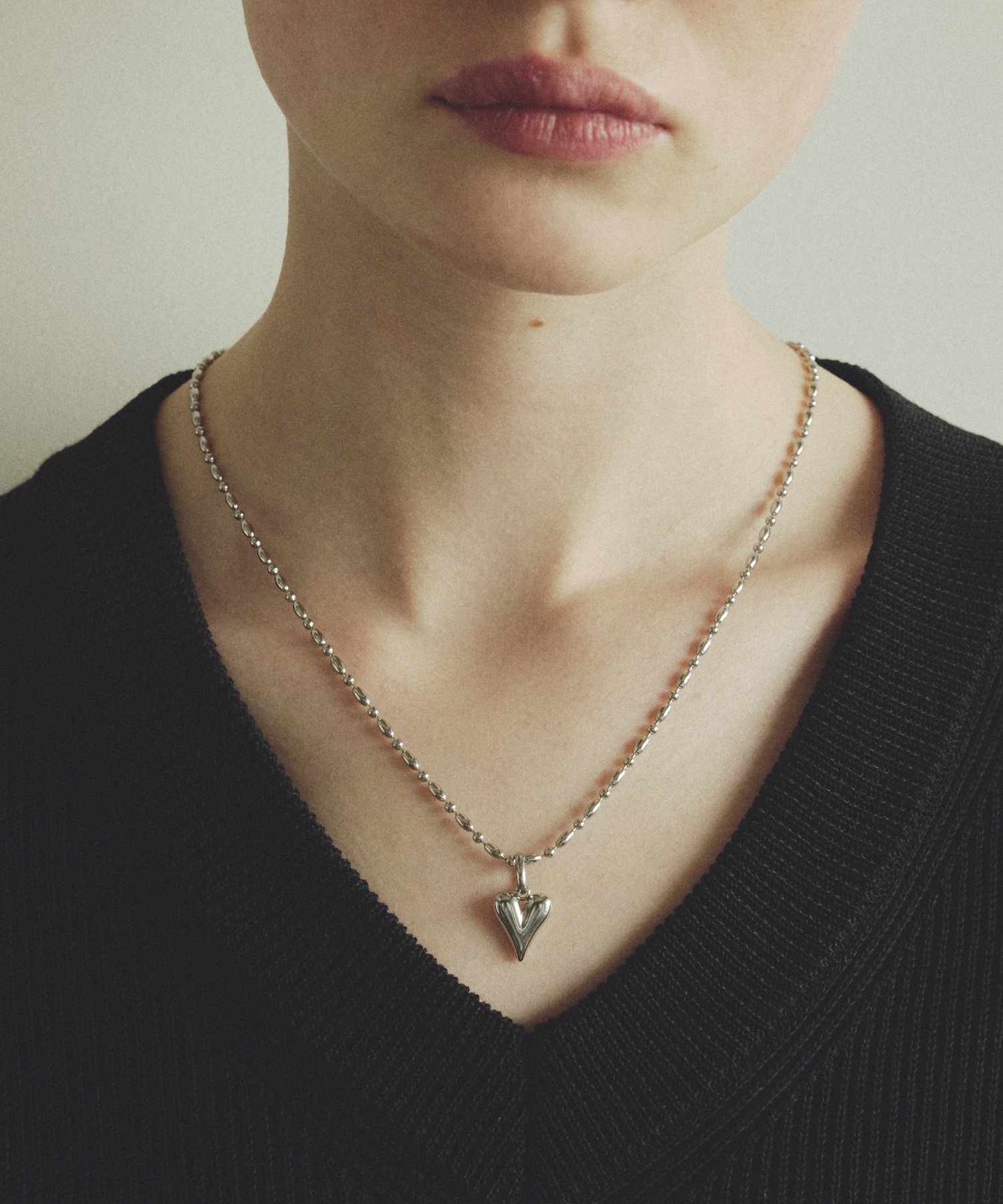 GOLDY ハート チャーム ステンレス ネックレス ゴールディ アクセサリー・腕時計 ネックレス シルバー ゴールド