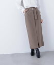 NATURAL BEAUTY BASIC ベルテッドアウトポケットナロースカート ナチュラルビューティベーシック スカート その他のスカート ブラウン【送料無料】