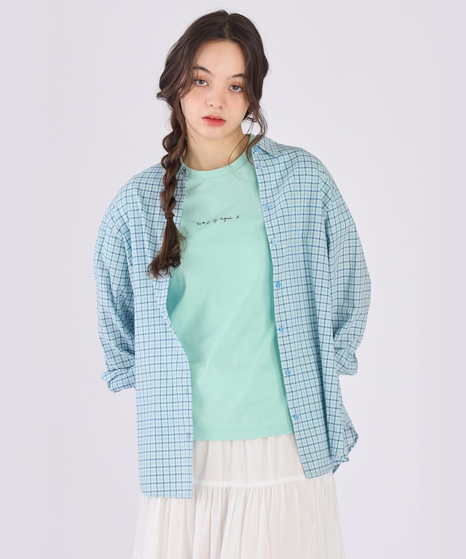 To b. by agnes b. ドビー ミニチェック コットン シャツ アニエスベー トップス シャツ・ブラウス【送料無料】