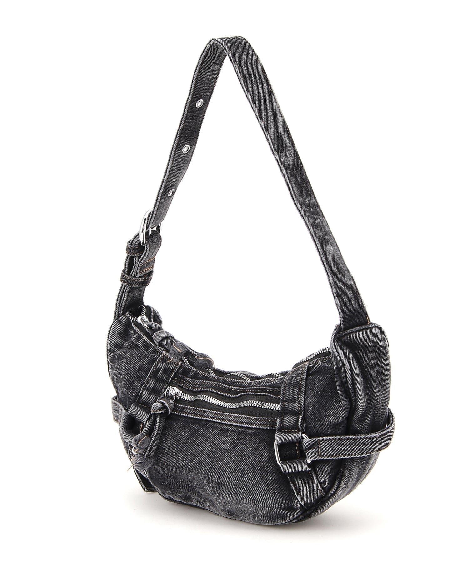 fiore fiore/(W)ウォッシャーデニム斜め掛けボディバッグ ファッションバッグプラザ　ラミー バッグ ボディバッグ・ウエストポーチ ブラック ブルー【送料無料】
