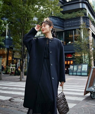 【SALE/50%OFF】NANO universe LB.03/BELLANDIノーカラーエッグコート ナノユニバース ジャケット・アウター その他のジャケット・アウター ブラック ブラウン グリーン【送料無料】
