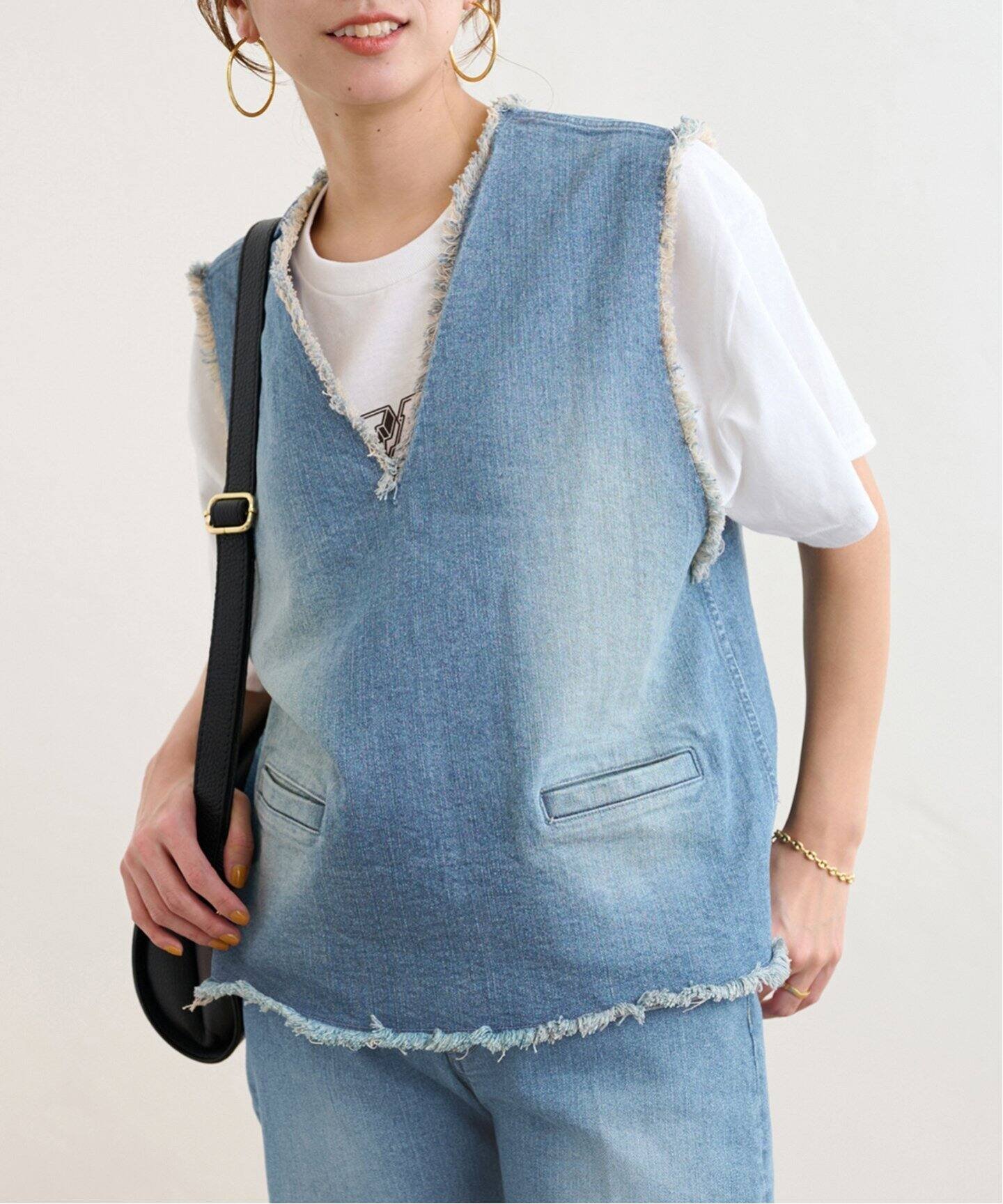 FRAMeWORK 2way デニムブラウス フレームワーク トップス シャツ・ブラウス ブルー ネイビー【送料無料】のサムネイル