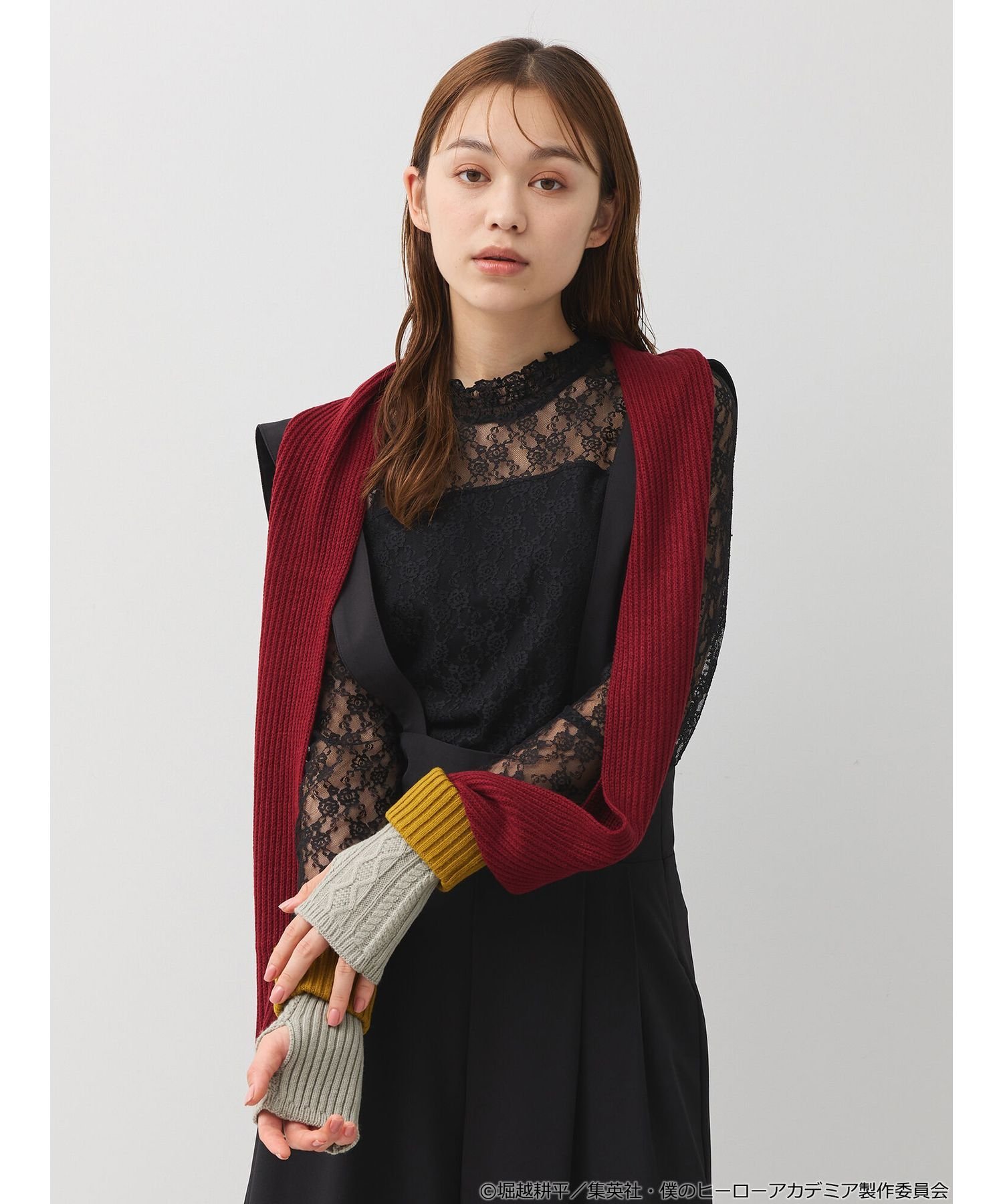 earth music&ecology Japan Label 死柄木弔 イメージ ニットグローブマフラー アースミュージック&エコロジー ファッション雑貨 マフラー・ストール・ネックウォーマー【送料無料】