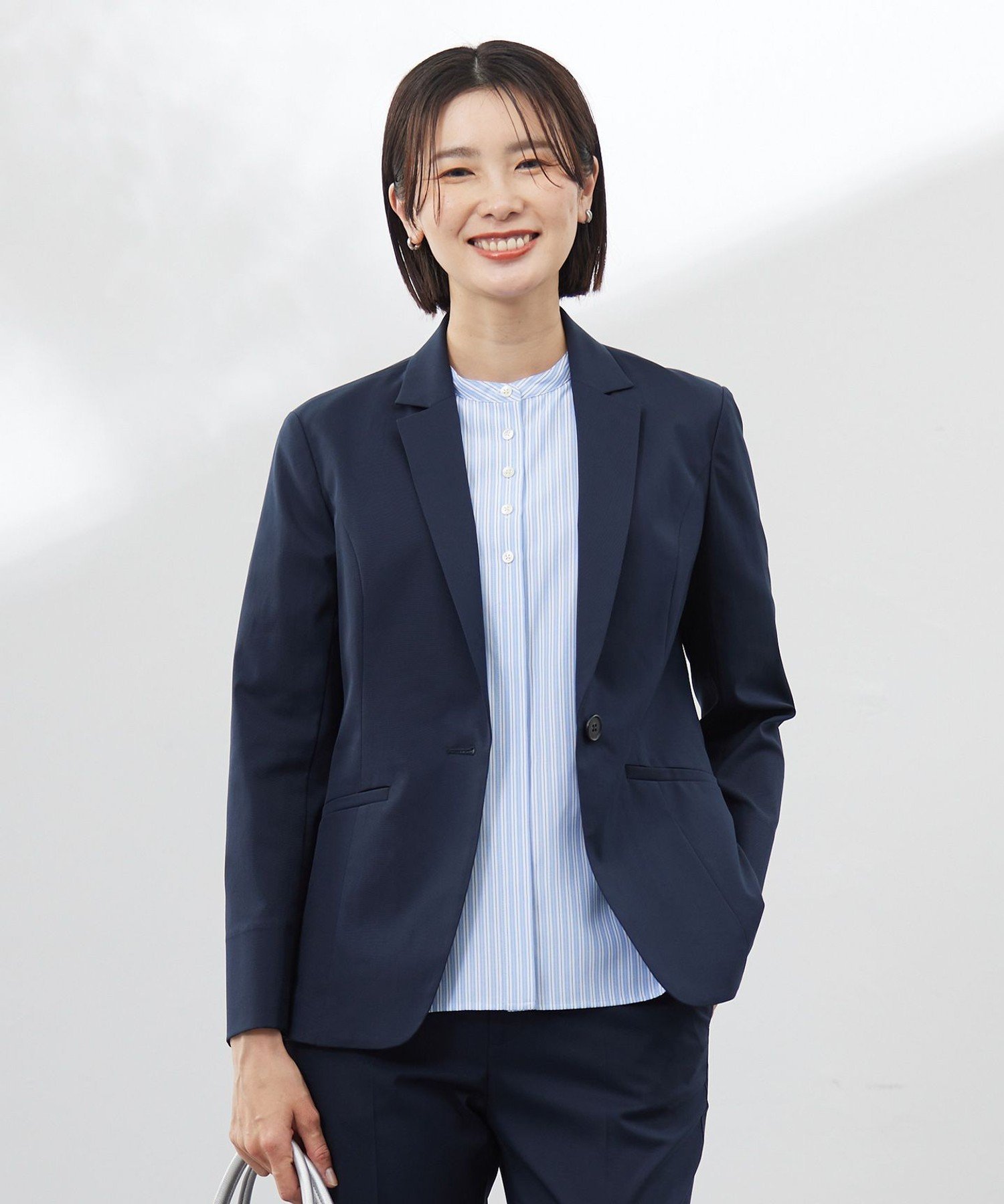 J.PRESS LADIES L 【セットアップ対応・人気素材】コットンFITTY テーラード ジャケット ジェイプレス ジャケット・アウター テーラードジャケット・ブレザー ネイビー グレー ベージュ