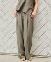 VERMEIL par iena 《予約》レーヨンリネンタンブラータックパンツ ヴェルメイユ パー イエナ パンツ スラックス・ドレスパンツ カーキグリーン ベ...