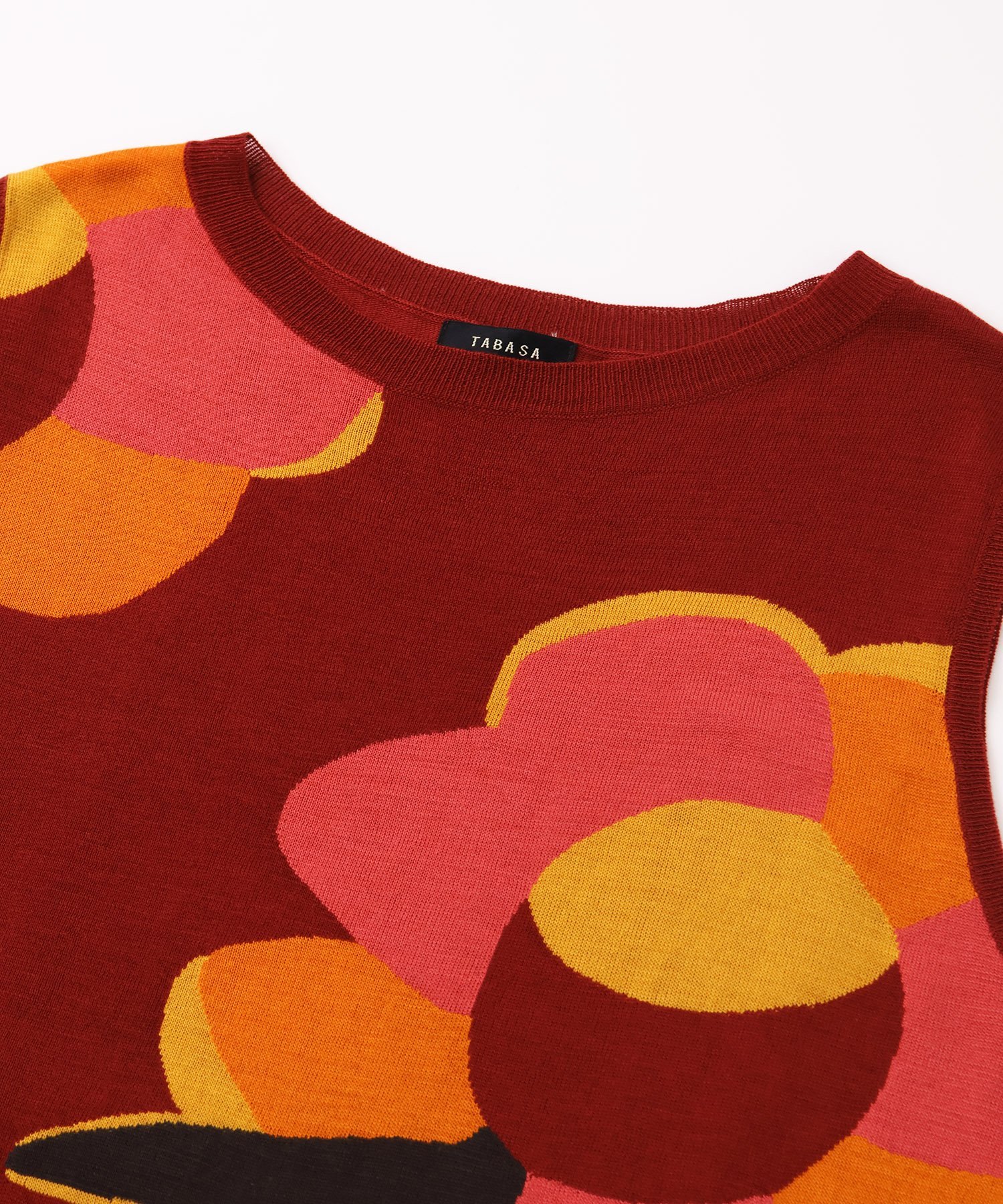 【SALE／50%OFF】TABASA ECO キュプラ/ウール ニットチュニック タバサ ワンピース・ドレス チュニック ブラック レッド【送料無料】