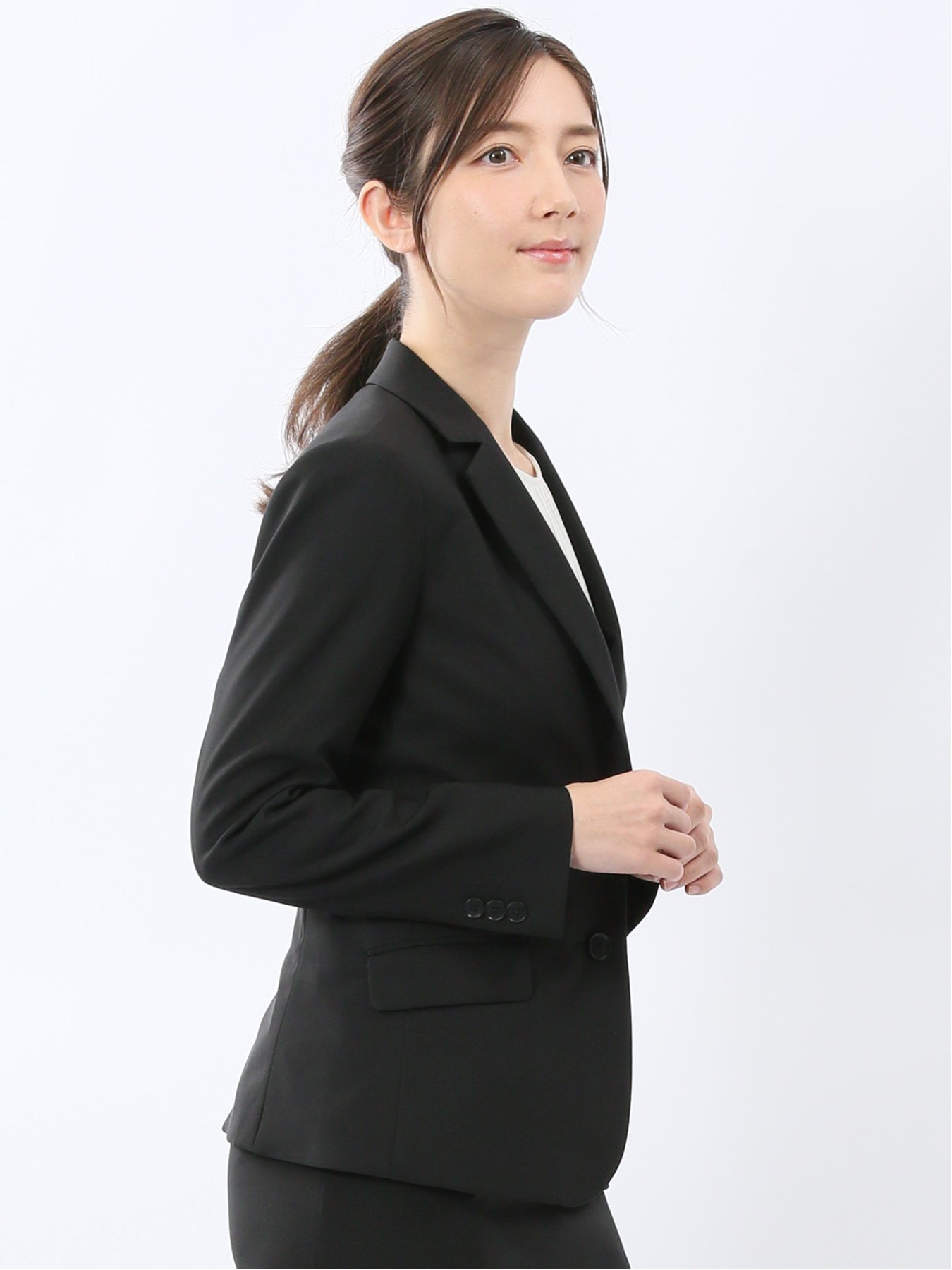 m.f.editorial クリアエフェクト 黒無地 2ボタンジャケット(セットアップ可能) 【26SS】 タカキュー ジャケット・アウター テーラードジャケット・ブレザー【送料無料】