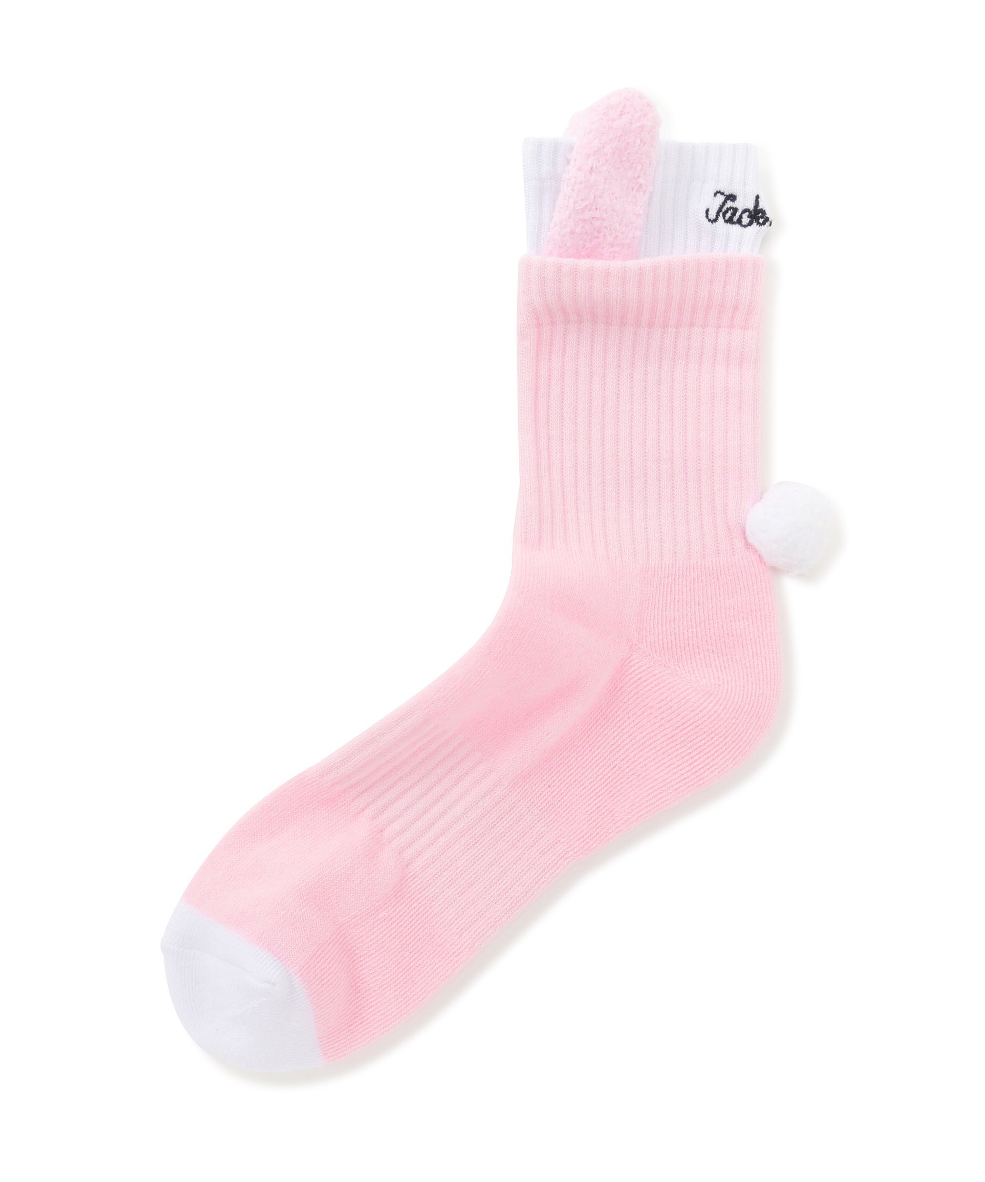 【SALE／30%OFF】Jack Bunny!! うさぎミドルソックス (LADIES) ジャックバニー 靴下・レッグウェア 靴下 ネイビー ホワイト ピンク