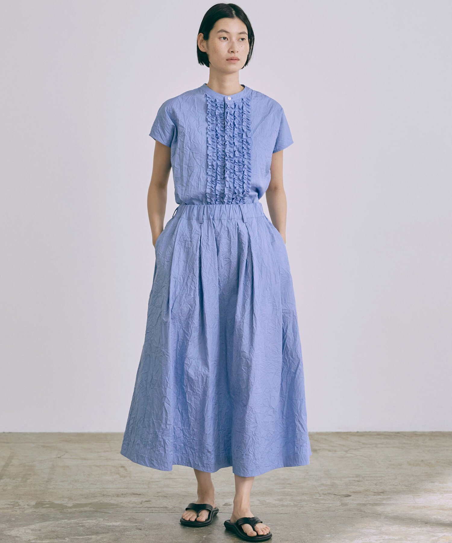 Bshop nicholson & nicholson ｜ フレンチスリーブ フリルシャツ WOMEN ビショップ トップス シャツ・ブラウス ホワイト