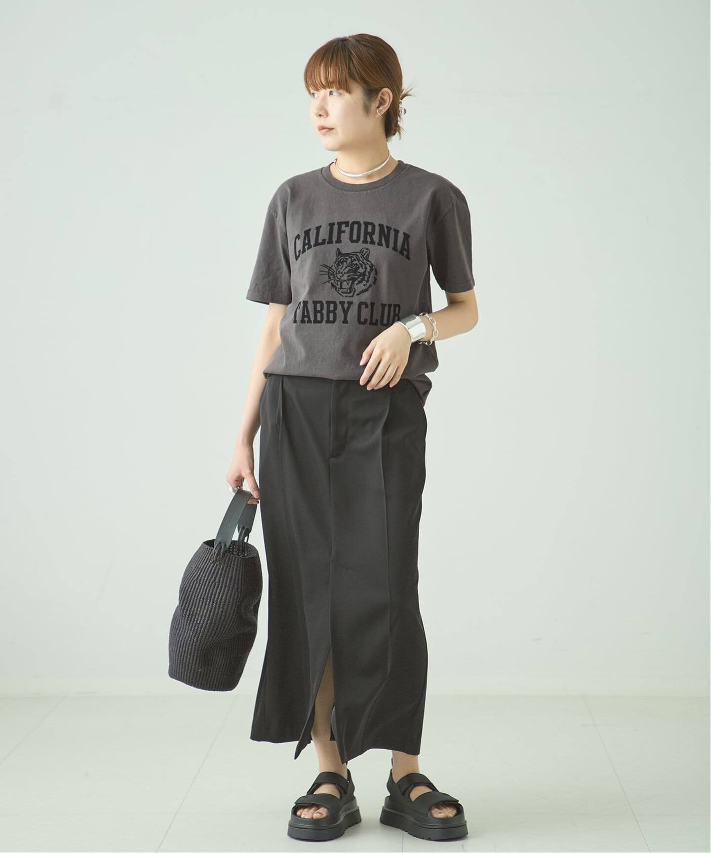 JOURNAL STANDARD L'ESSAGE MIXTA/ミクスタ CALIFORNIA TABBY CLUB CREW Tシャツ ジャーナルスタンダード レサージュ トップス カットソー・Tシャツ ブラック ベージュ