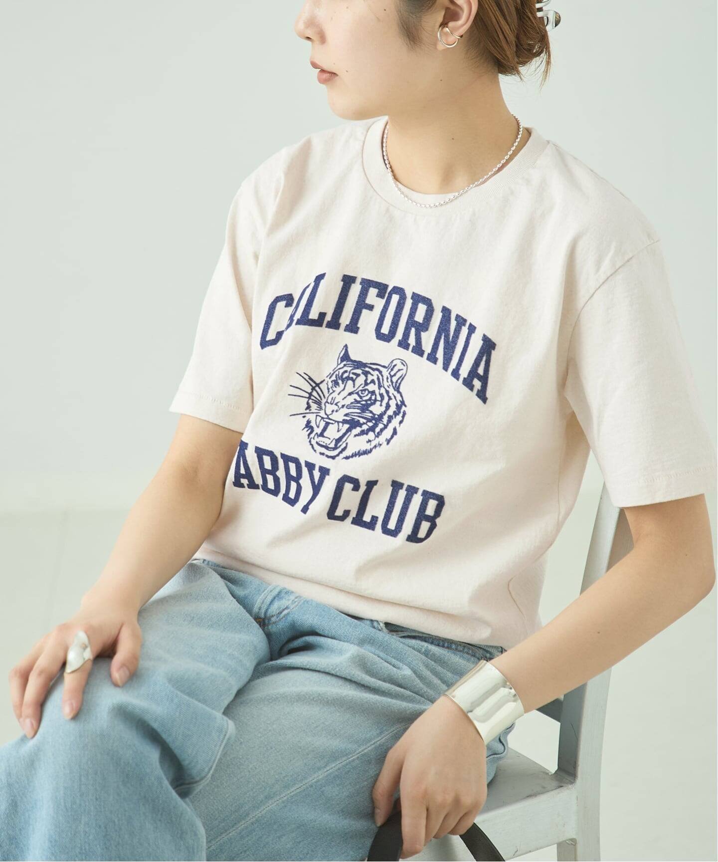 JOURNAL STANDARD L'ESSAGE MIXTA/ミクスタ CALIFORNIA TABBY CLUB CREW Tシャツ ジャーナルスタンダード レサージュ トップス カットソー・Tシャツ ブラック ベージュ