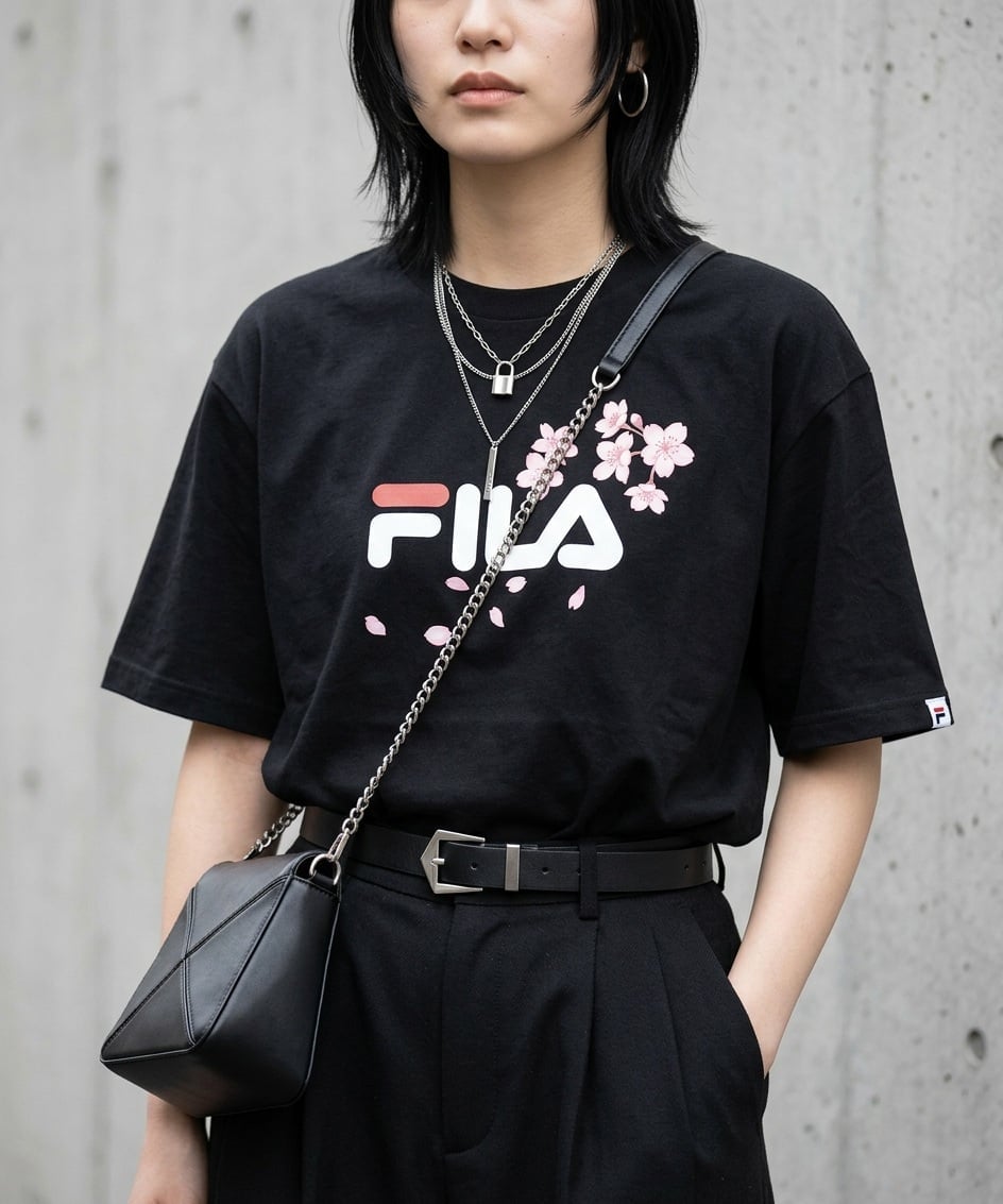 【SALE／30%OFF】FILA S/S SAKURA T-SHIRT フィラ トップス カットソー・Tシャツ ホワイト ブラック グレー