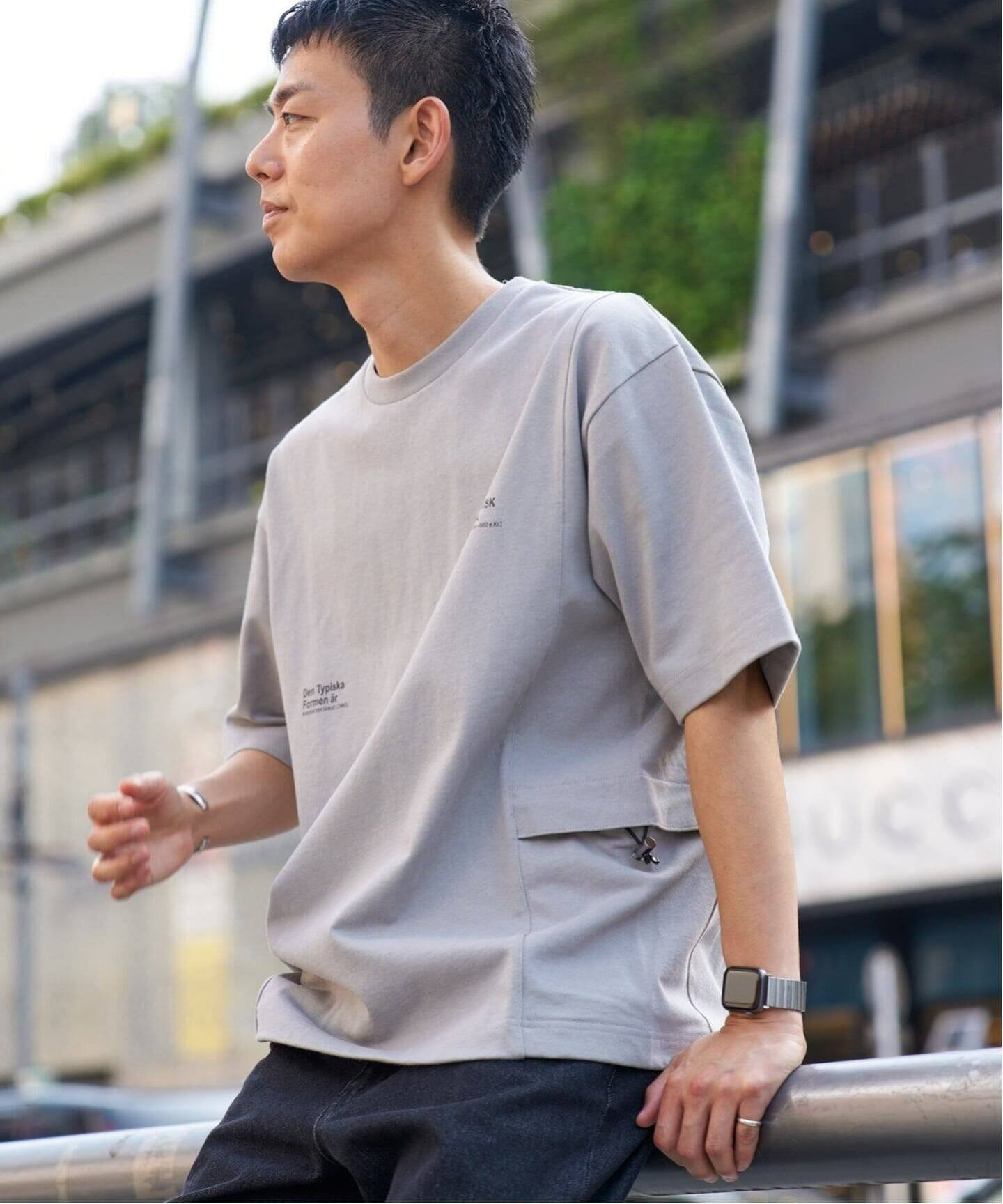 【追加】OLIVEDRAB CARRY PKT S/S-Tシャツ 3 ベーセーストック トップス カットソー・Tシャツ ブラック ブルー ホワイト グレー