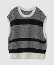 【SALE/50%OFF】ROPE' モノトーン透かし柄ニットベスト ロペ トップス ベスト・ジレ ホワイト ブラック【送料無料】