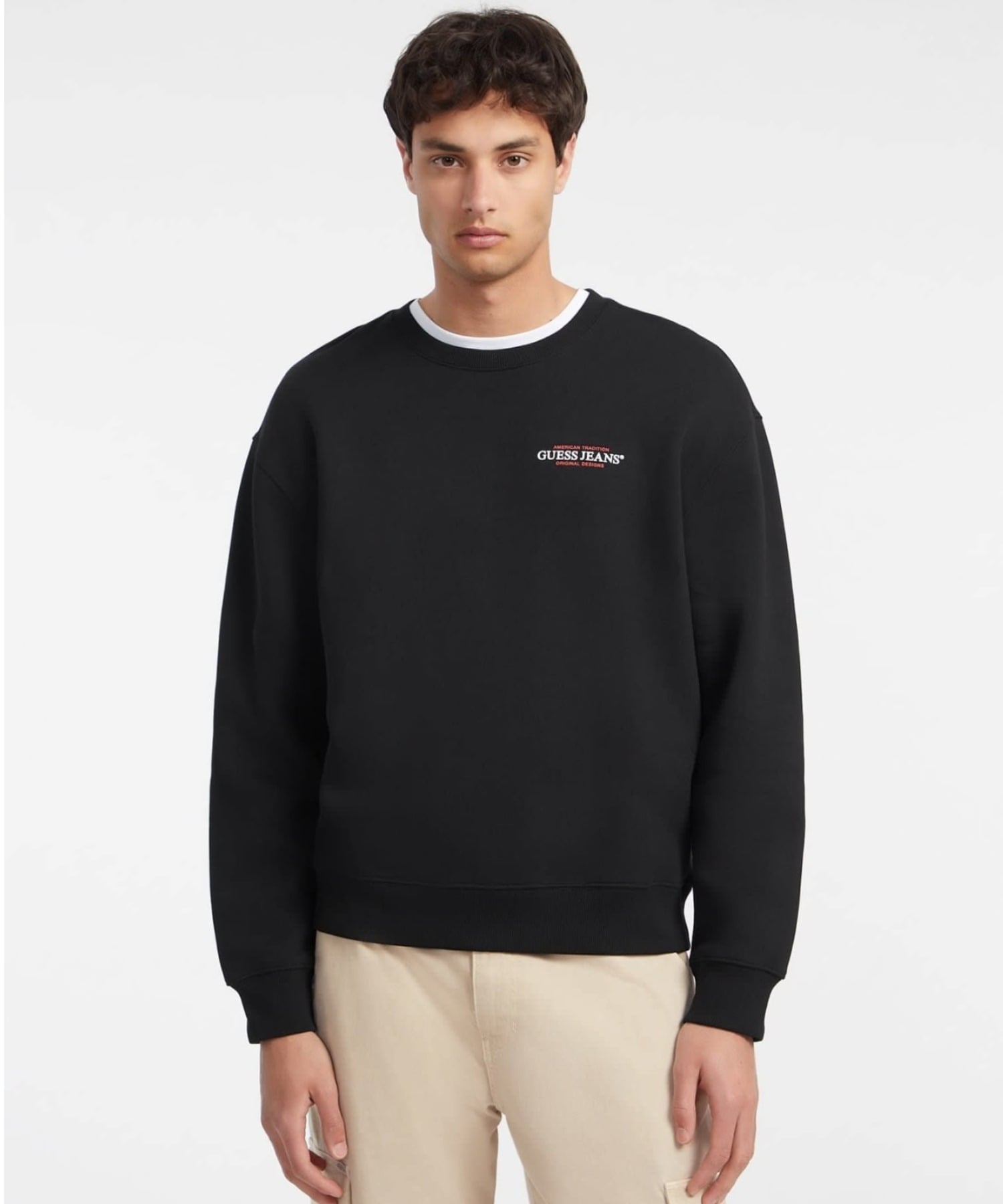 GUESS JEANS トップス スウェット(M)American Trad Sweat ゲス トップス スウェット・トレーナー ブラック ホワイト カーキグリーン