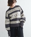【SALE/25%OFF】notch. ノルディック柄ニット ノッチ トップス その他のトップス ホワイト グレー【送料無料】