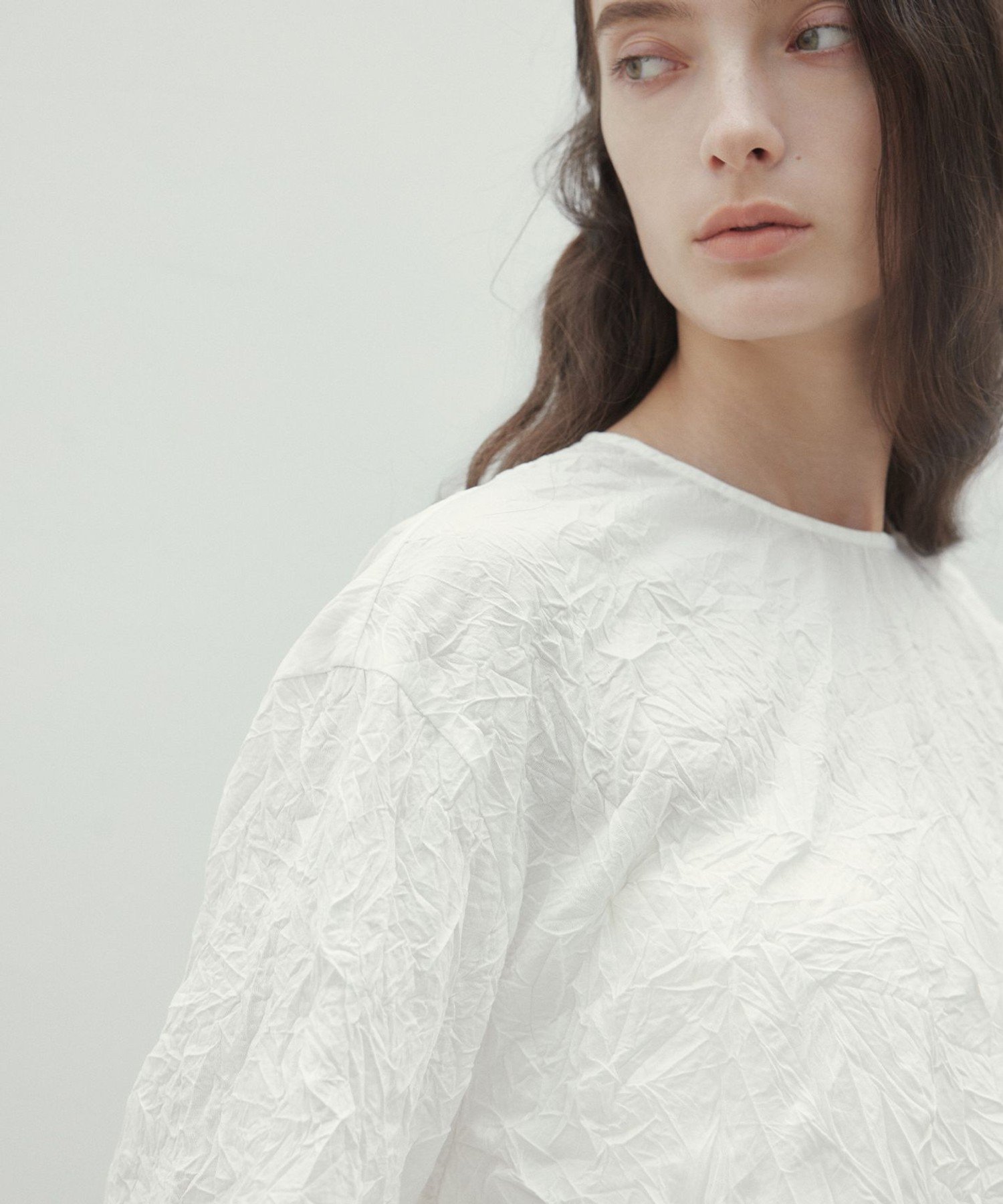 , 【洗える・GISELe 4月号掲載】ASTILBE / コットンジャージークルーネックブラウス ベイジ, トップス シャツ・ブラウス ブラック ホワイト