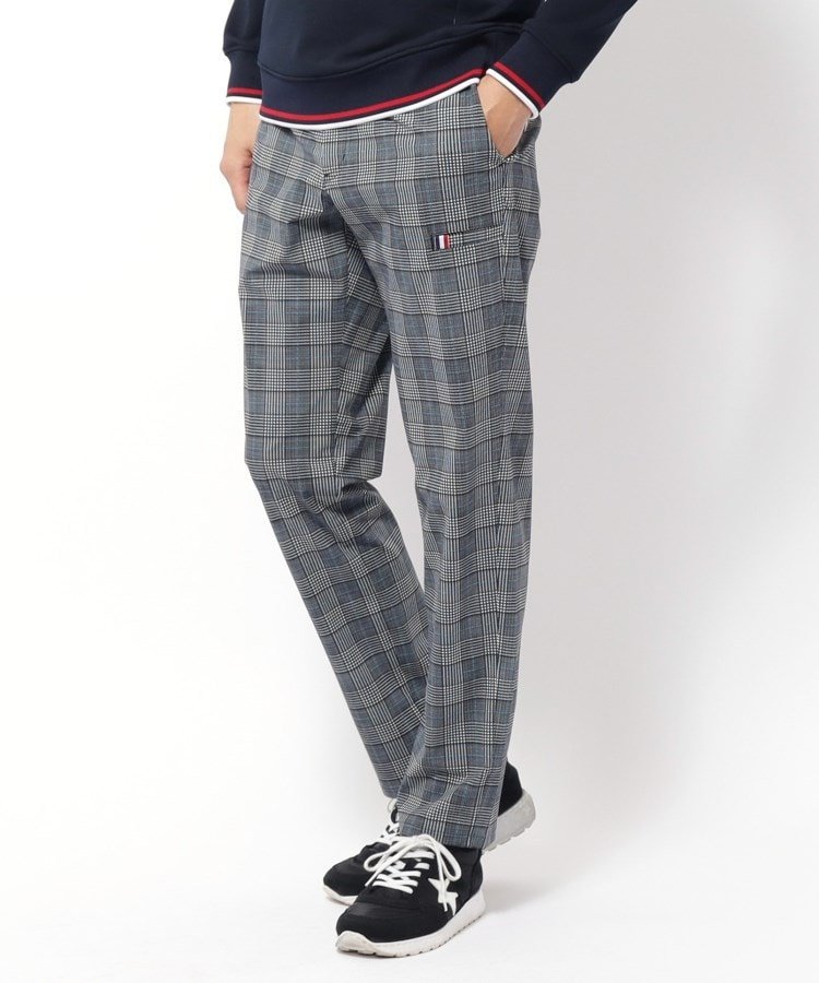 【SALE／30%OFF】adabat 【新レーベル ADABAT NAVY】接触冷感 クールタッチグレンチェックプリントパンツ アダバット パンツ その他のパンツ ブラック【送料無料】