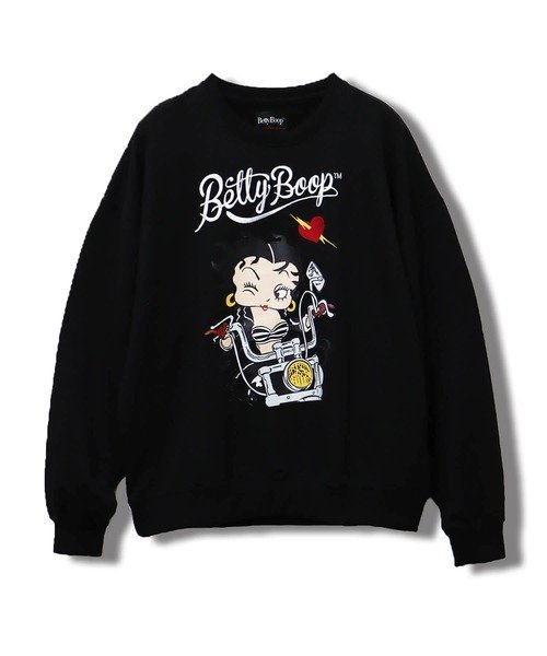CORISCO BETTY BOOPバイクトレーナー(MENS)(WOMENS) サンコーバザール トップス スウェット・トレーナー グレー ブラック【送料無料】