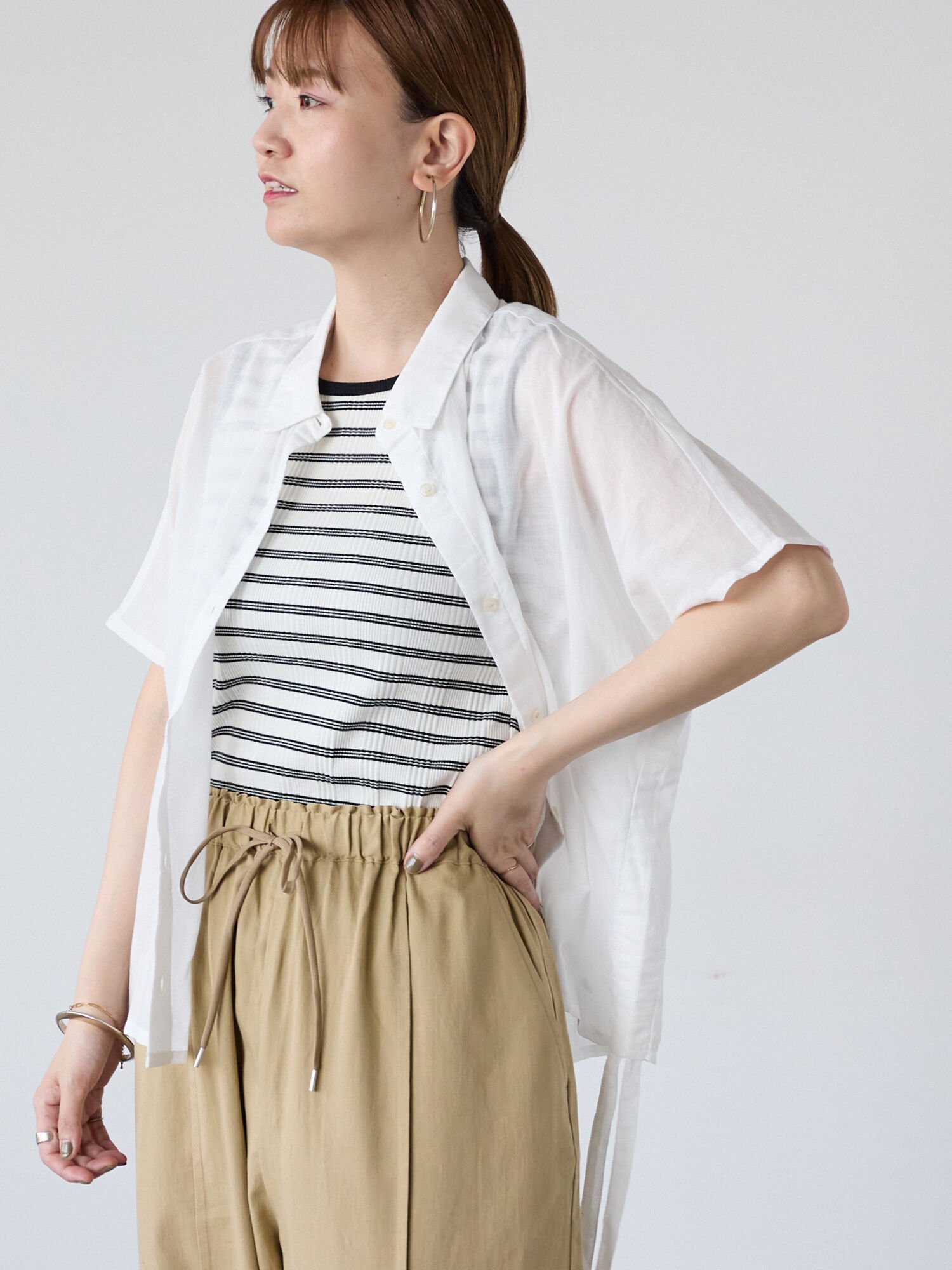 【SALE／70%OFF】Lugnoncure 無地/柄アソートサイドドロストシャツ テチチ トップス シャツ・ブラウス ..