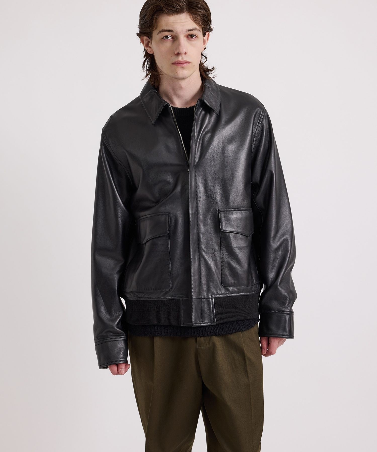 Saturdays NYC Tunstall Vintage Leather Jacket サタデーズ　ニューヨークシティ ジャケット・アウター ブルゾン・ジャンパー ブラック【送料無料】