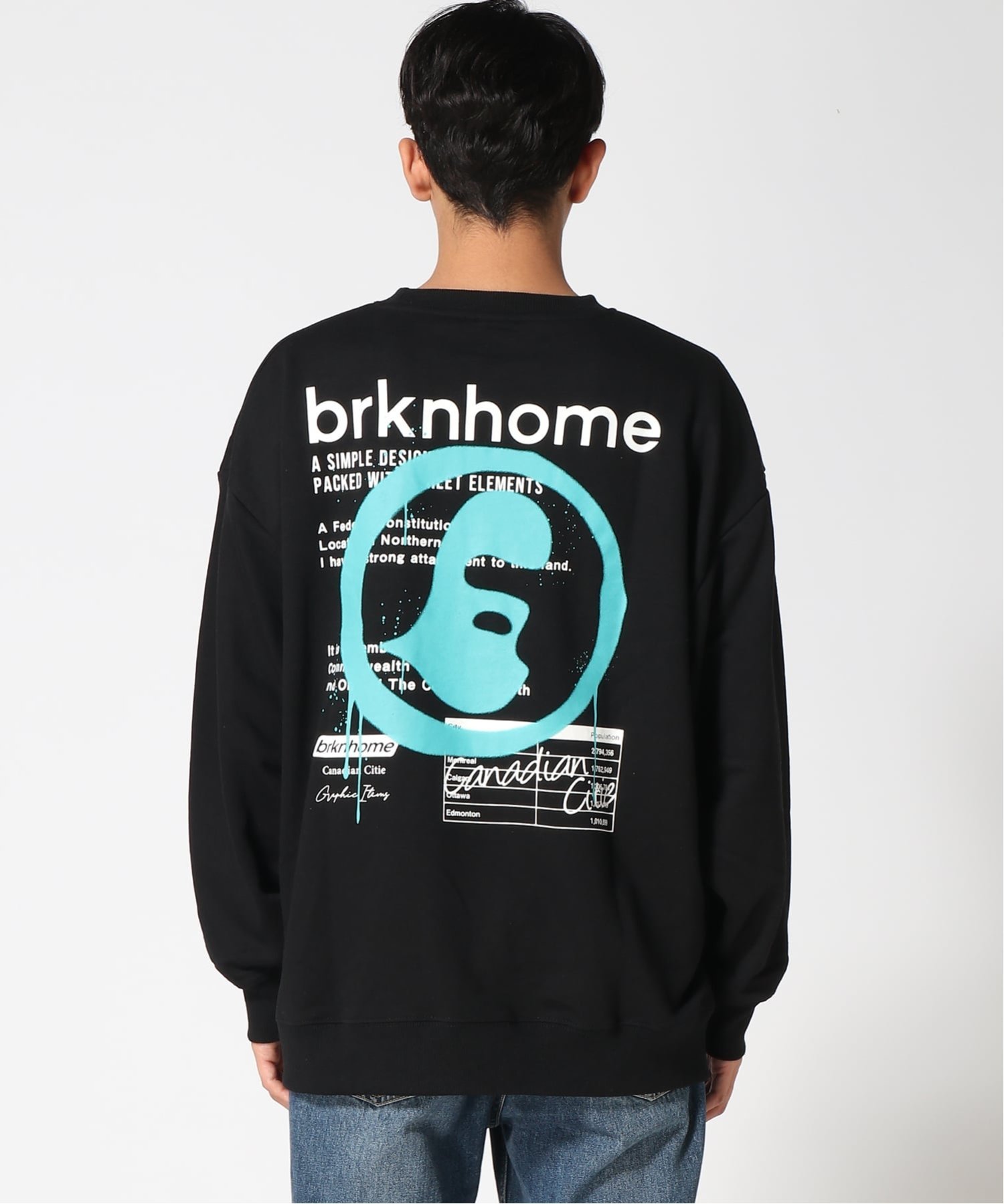 UNIIT UNIIT/(M)BRKNHOME プリントスウェット トレーナー ジーンズメイト トップス スウェット・トレーナー ブラック グレー【送料無料】