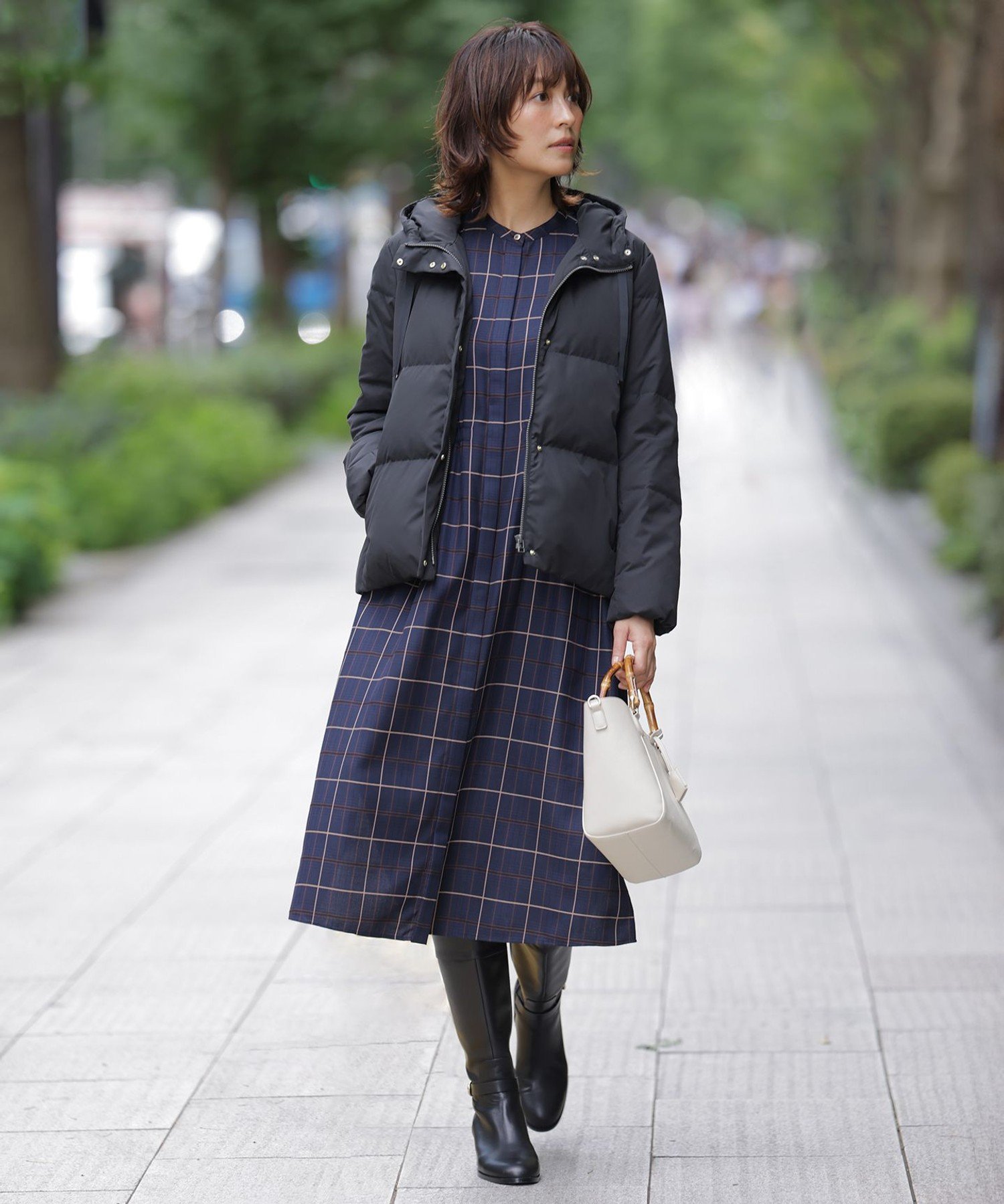 J.PRESS LADIES L 【洗える】タフタダウン ショート丈 コート ジェイプレス ジャケット・アウター ダウンジャケット・ダウンベスト ホワイト ブラック