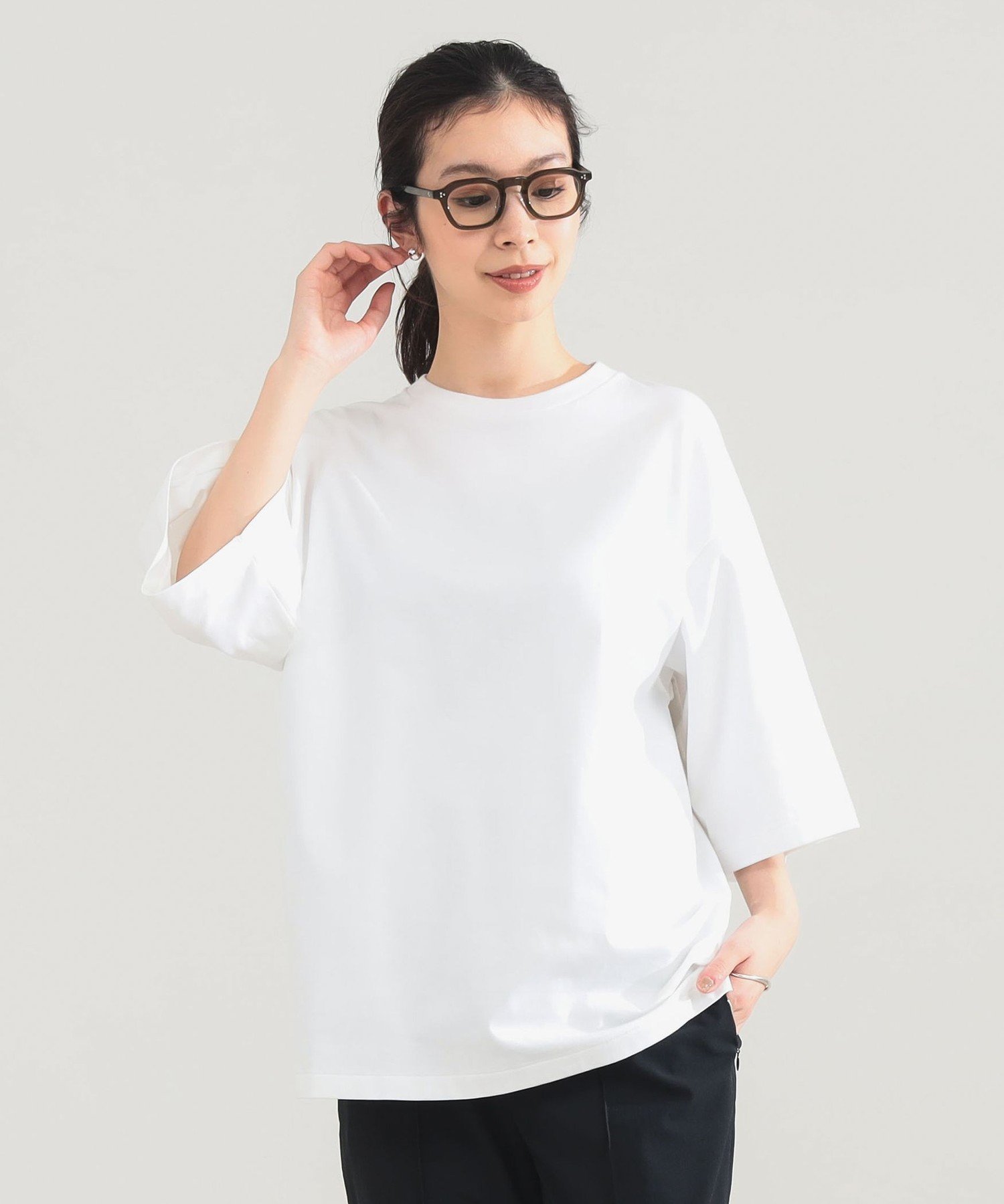 乐天商城 - Demi-Luxe BEAMS AK+1 / ビッグ Tシャツ デミルクス ビームス トップス カットソー・Tシャツ ホワイト グレー【送料無料】