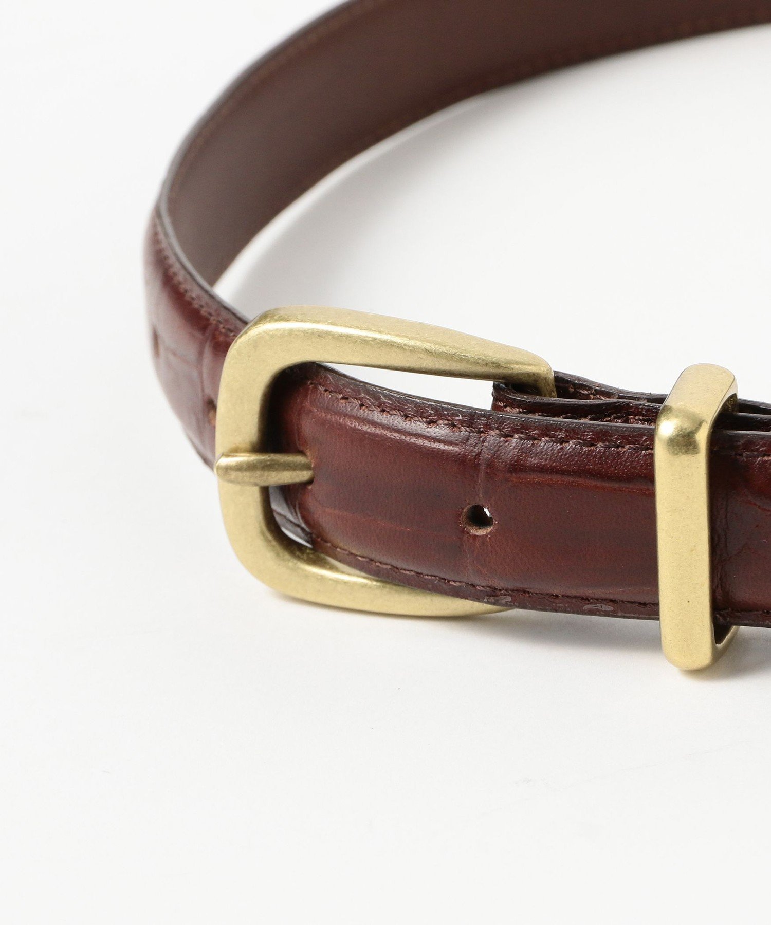 BEAMS BOY 25mm クロコ フェザー ベルト ビームス ウイメン ファッション雑貨 ベルト ブラウン ブラック【送料無料】