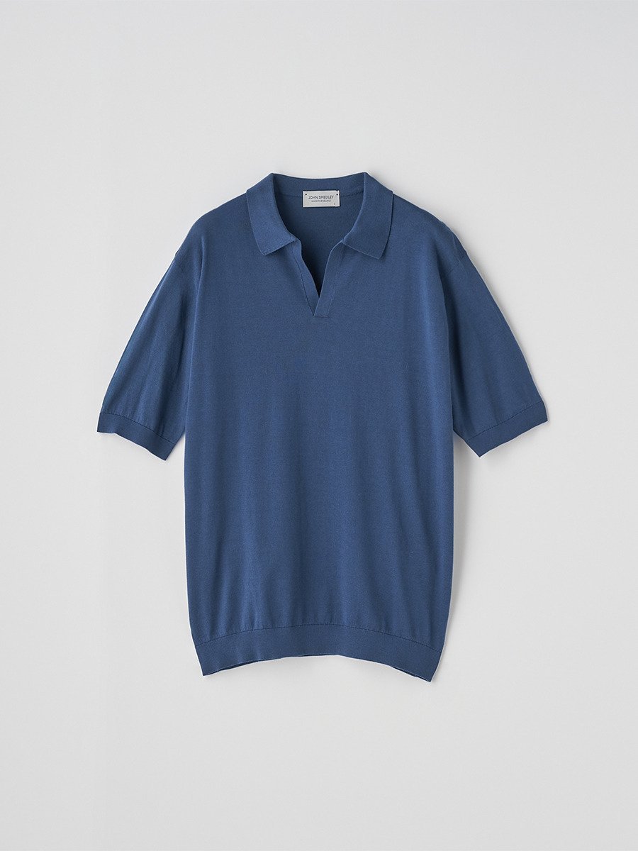 JOHN SMEDLEY スキッパーネック半袖コットンニットプルオーバー ｜ SYRES ｜ 30G MODERN FIT ジョンスメドレー トップス ニット【送料無料】