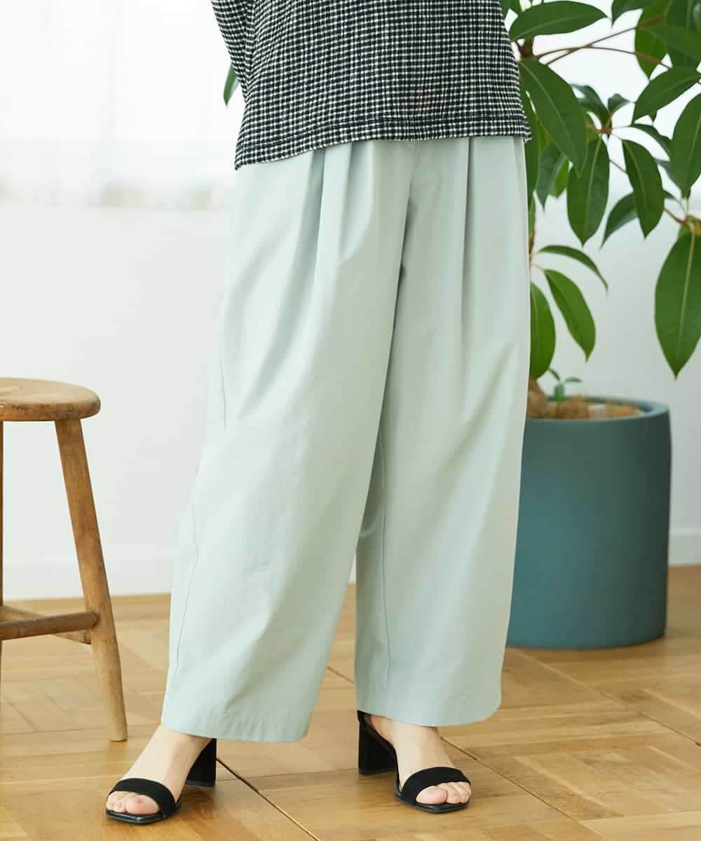 （小さいサイズ） ポリエステルコットングログランパンツ メゾンドゥサンク パンツ その他のパンツ グリーン ネイビー