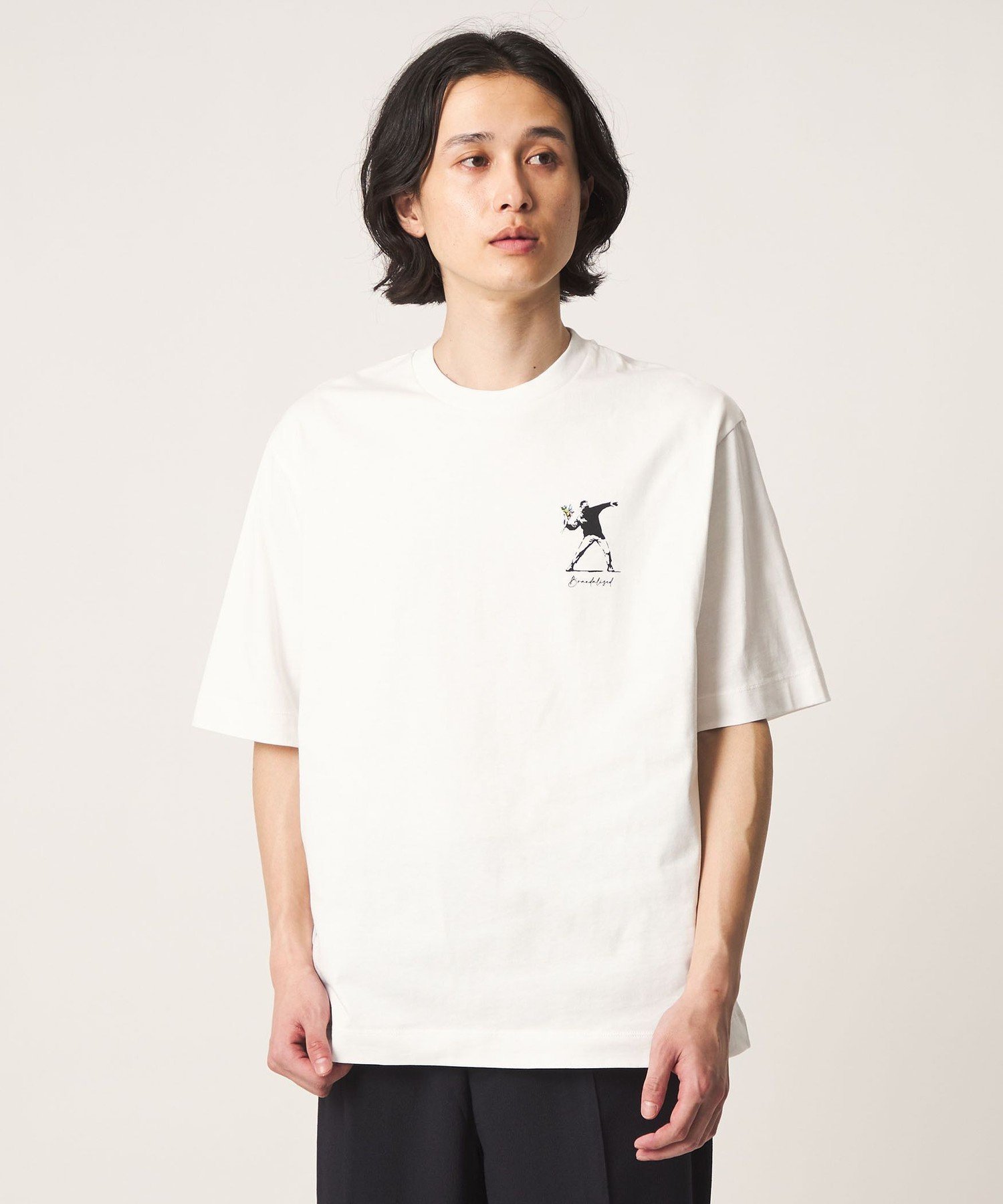 a day in the life BRANDALISED * A DAY IN THE LIFE バンクシー アートTシャツ BOMB ユナイテッドアローズ アウトレット トップス カットソー・Tシャツ ホワイト ブラック【送料無料】