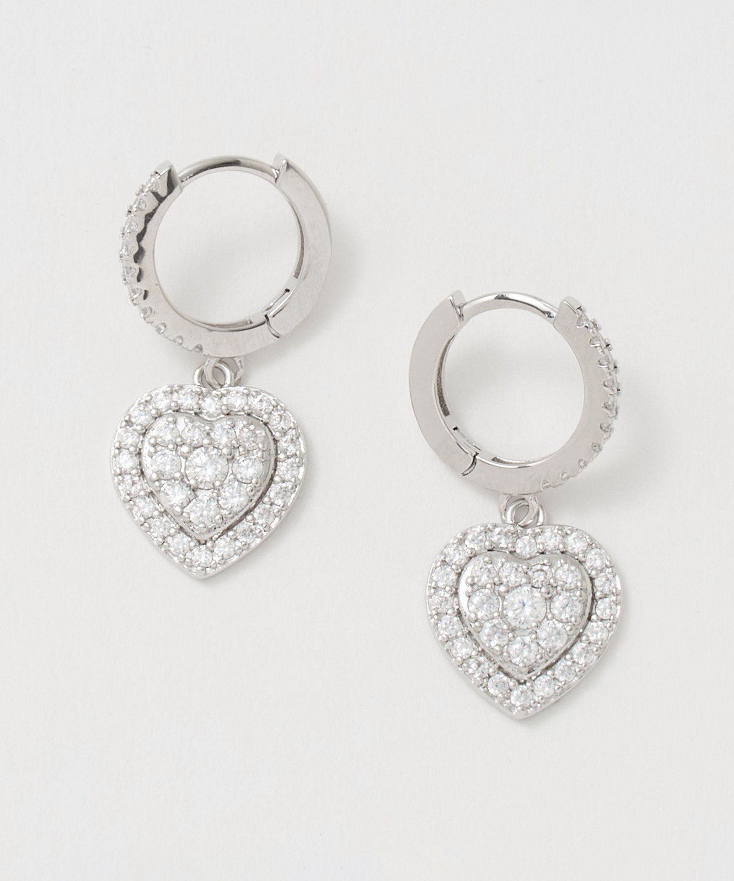 UNITED ARROWS ハート パヴェ ピアス ユナイテッドアローズ アクセサリー・腕時計 ピアス シルバー【送料無料】