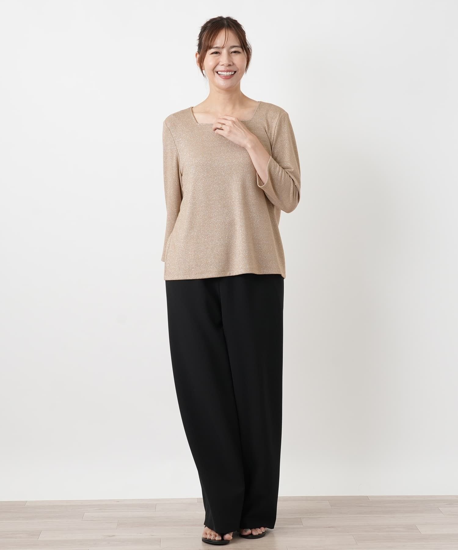 Leilian PLUS HOUSE カットソー【ROCHAS Premiere】 レリアン プラスハウス トップス カットソー・Tシャツ ブラウン
