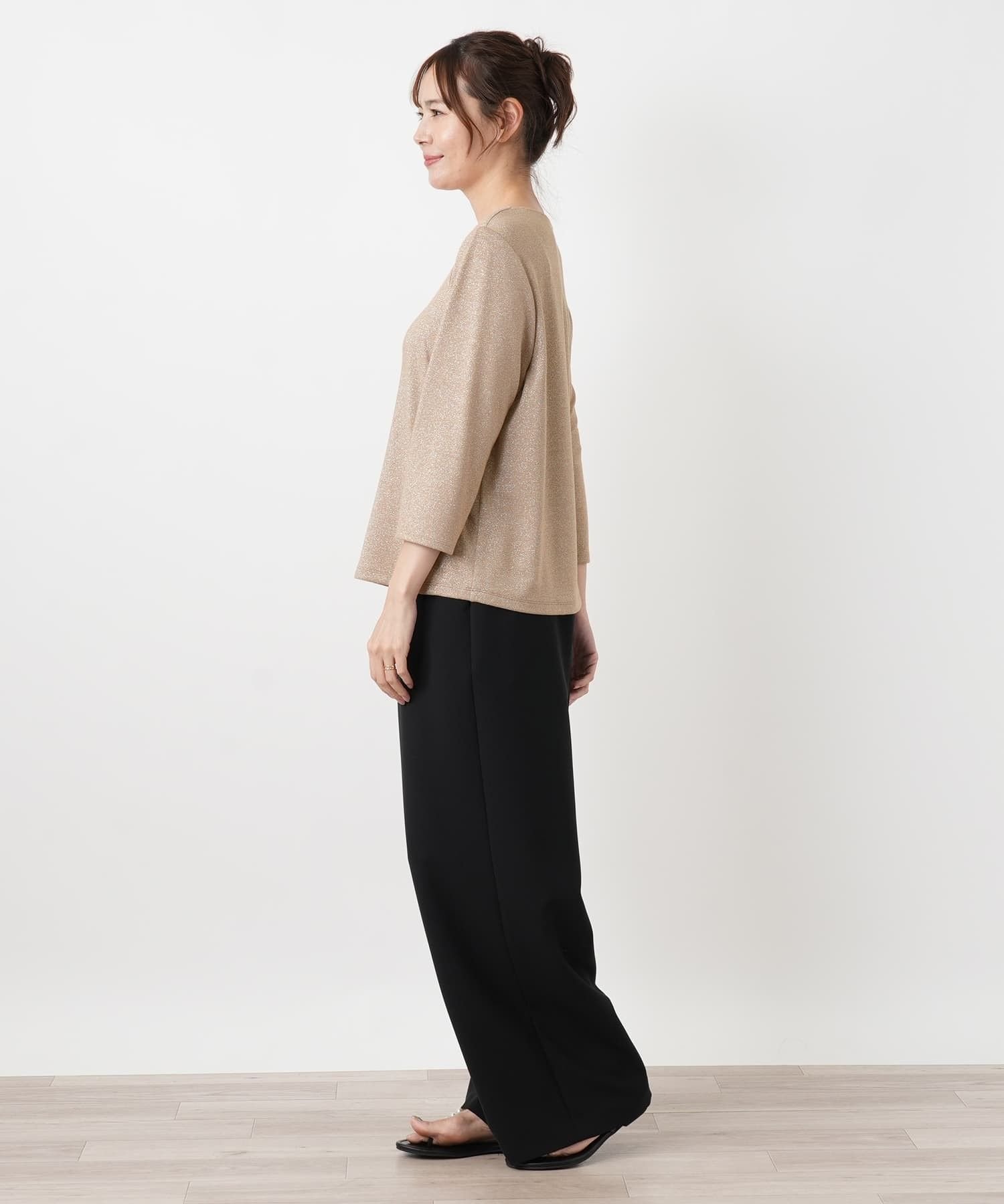 Leilian PLUS HOUSE カットソー【ROCHAS Premiere】 レリアン プラスハウス トップス カットソー・Tシャツ ブラウン