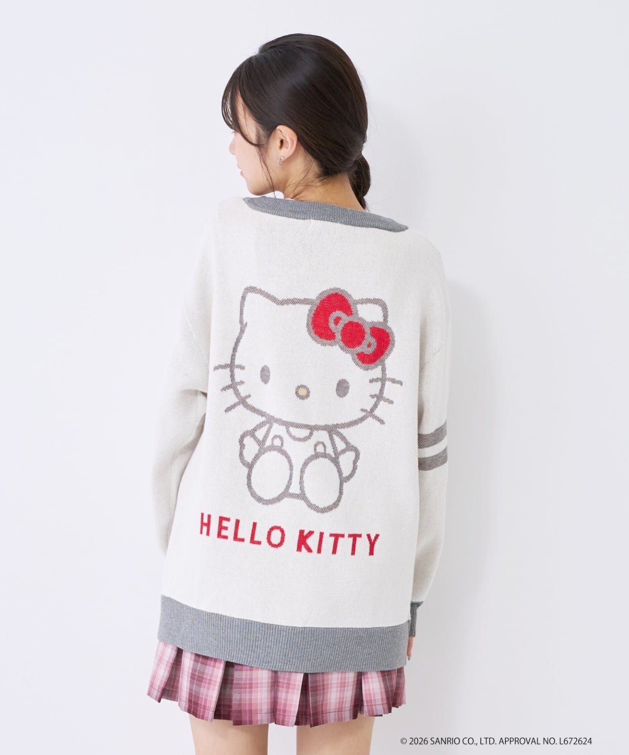 Lovetoxic 【サンリオキャラクターズ/ハローキティ】【LTXC】リラックスルーズニットカーディガン ナルミヤオンライン トップス カーディガン ホワイト ピンク【送料無料】